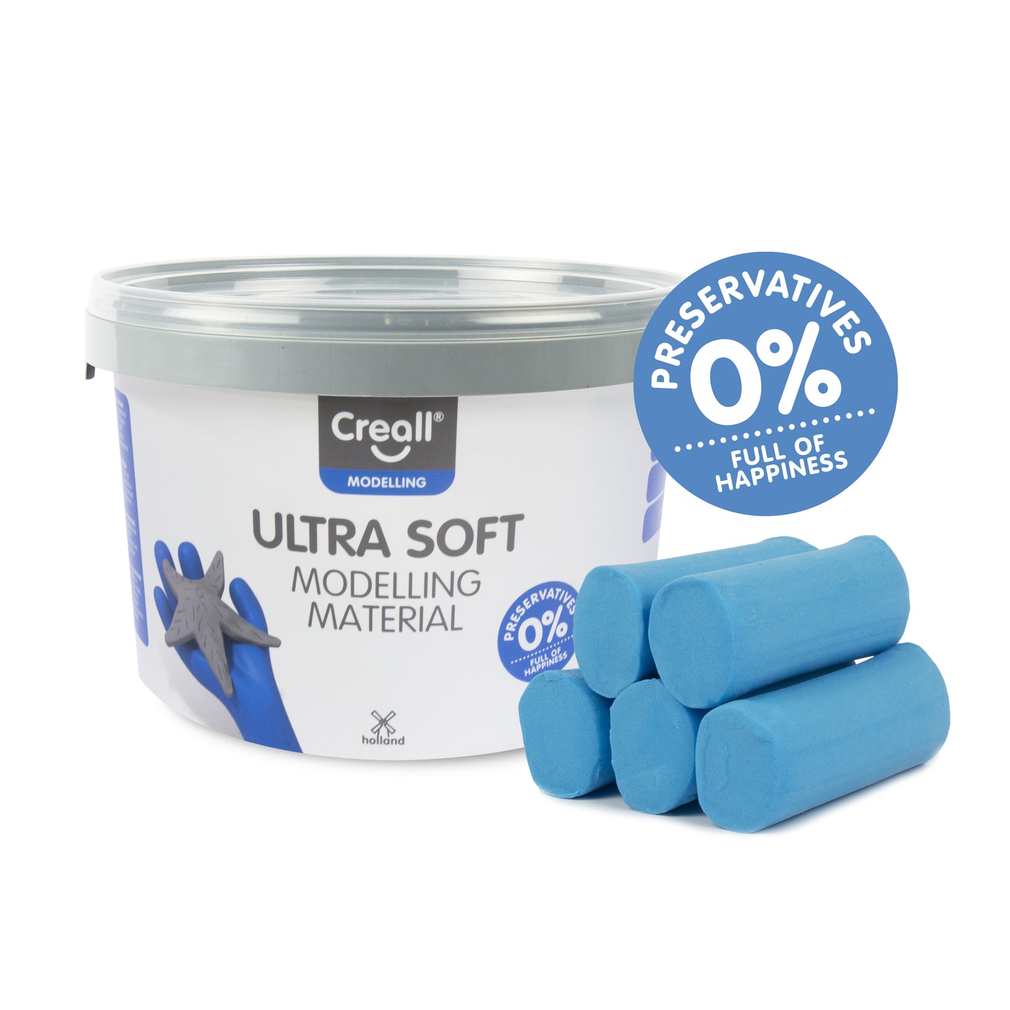 Klei Creall Play-it Ultra Soft 1100g in Emmer - Helder Blauw - 2