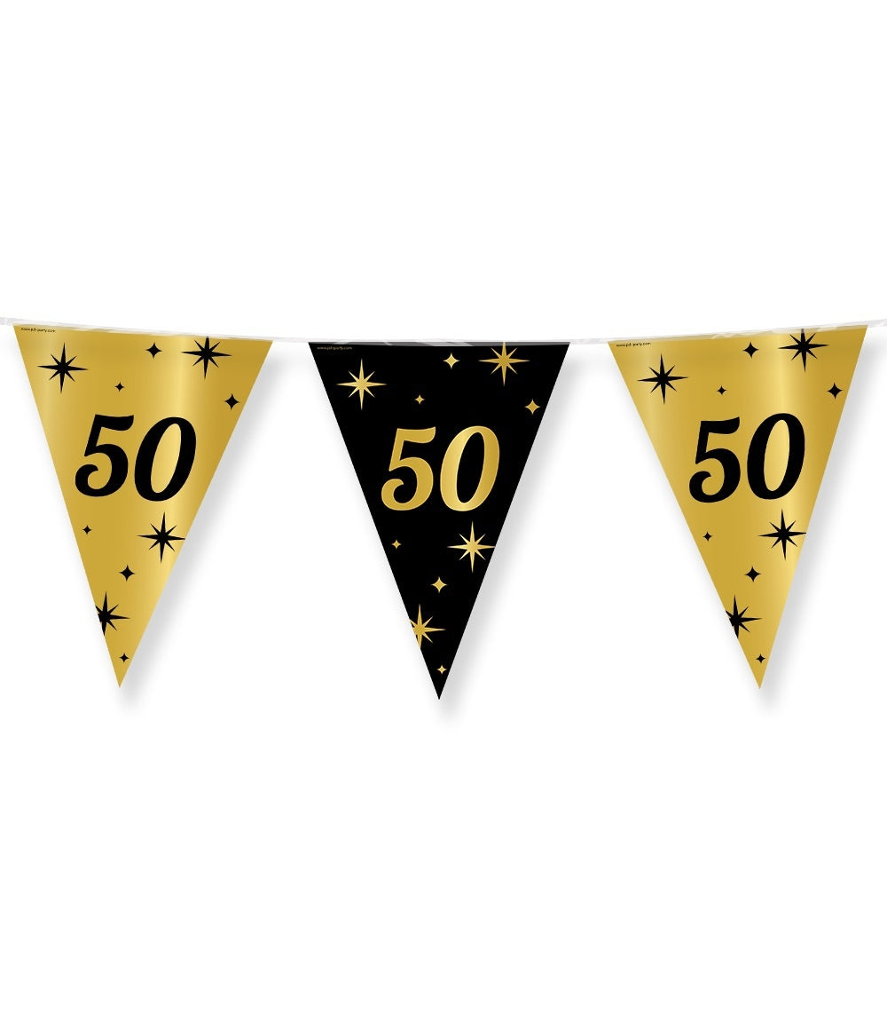 Feestvlaggenlijn voor 50e verjaardag, foil, 10 meter
