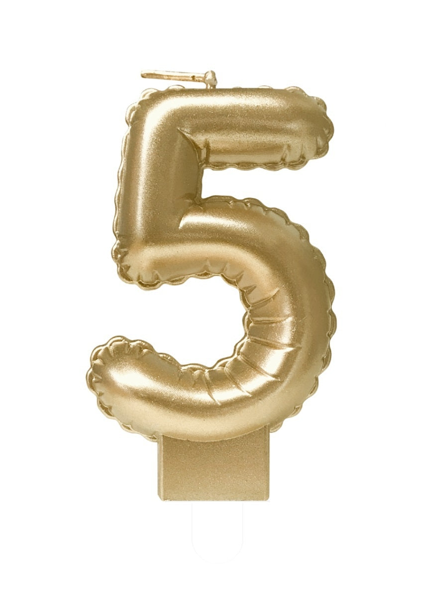 Goudkleurige Foil Ballon Kaarsen voor Leeftijdscijfers