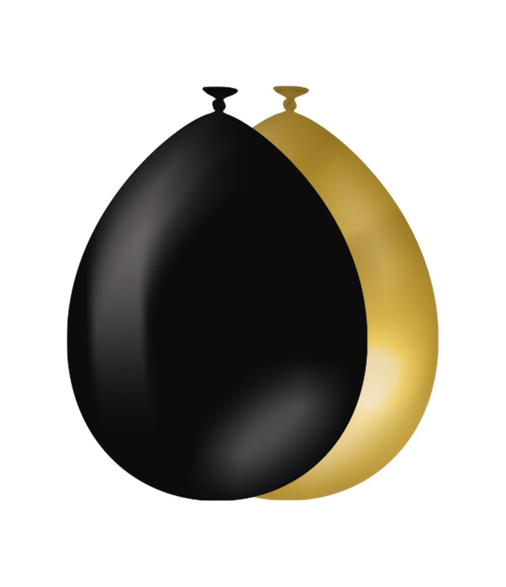 Balloons Goud & Zwart 10 stuks