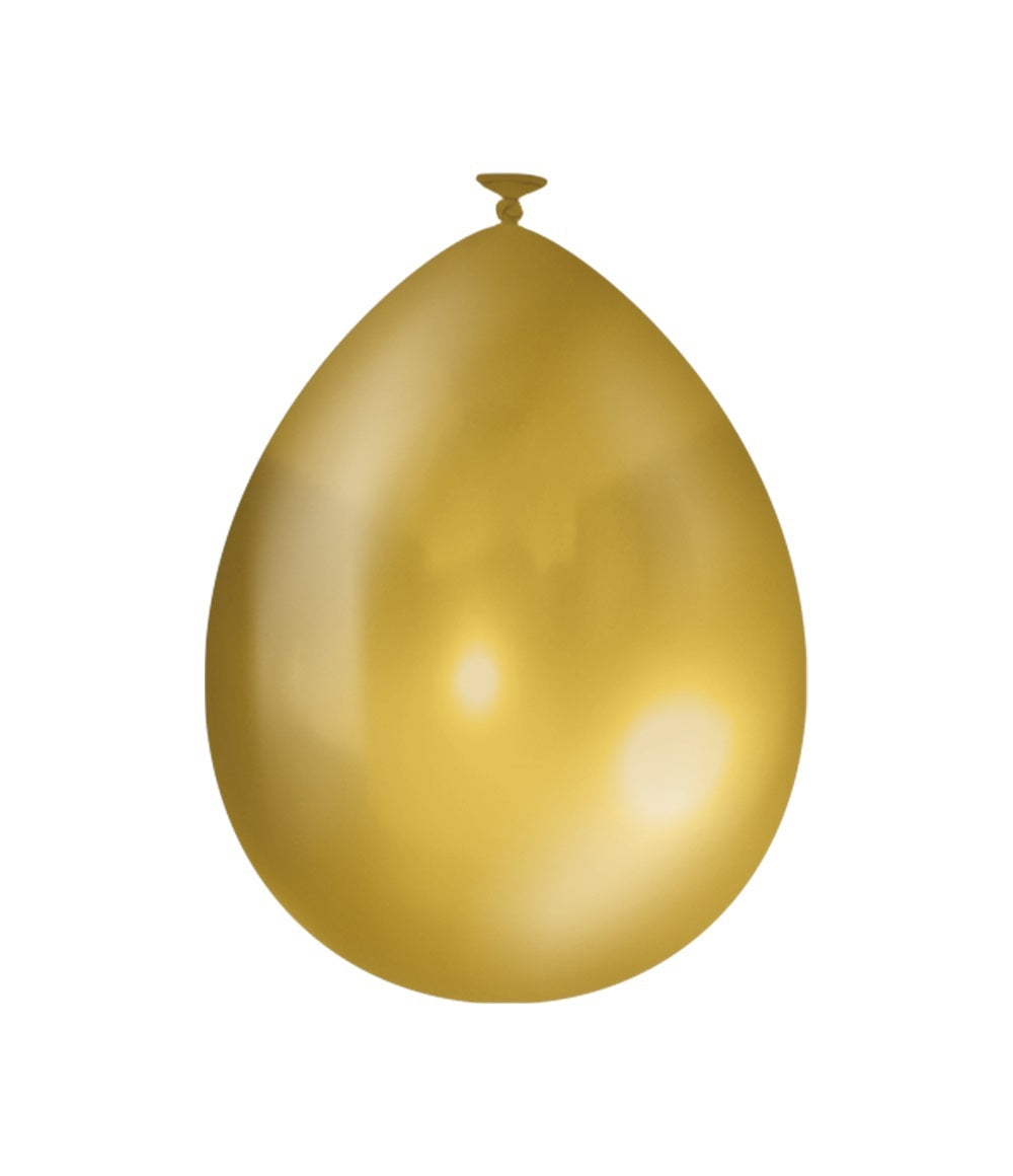 Metallic Ballonnen Gold, set van 10 stuks