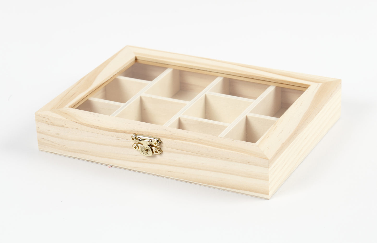 Houten Creativ Creatieve Opbergkist 15,5x20,5x3,5cm met Glazen Deksel - 3