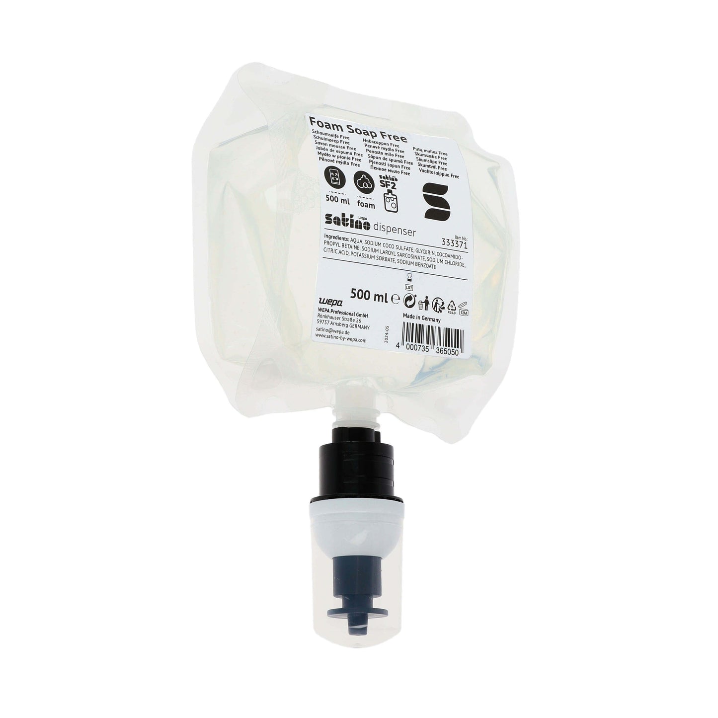 Satino SF2 Free Schuimzeep 500ml, Zacht en Milieuvriendelijk