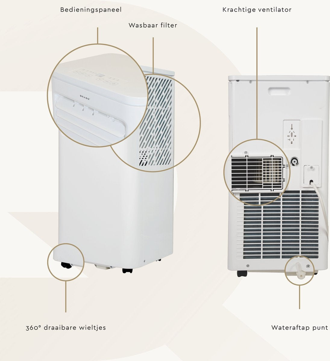Mobiele airconditioning BRASQ MAC9000 9000 BTU wit - 2