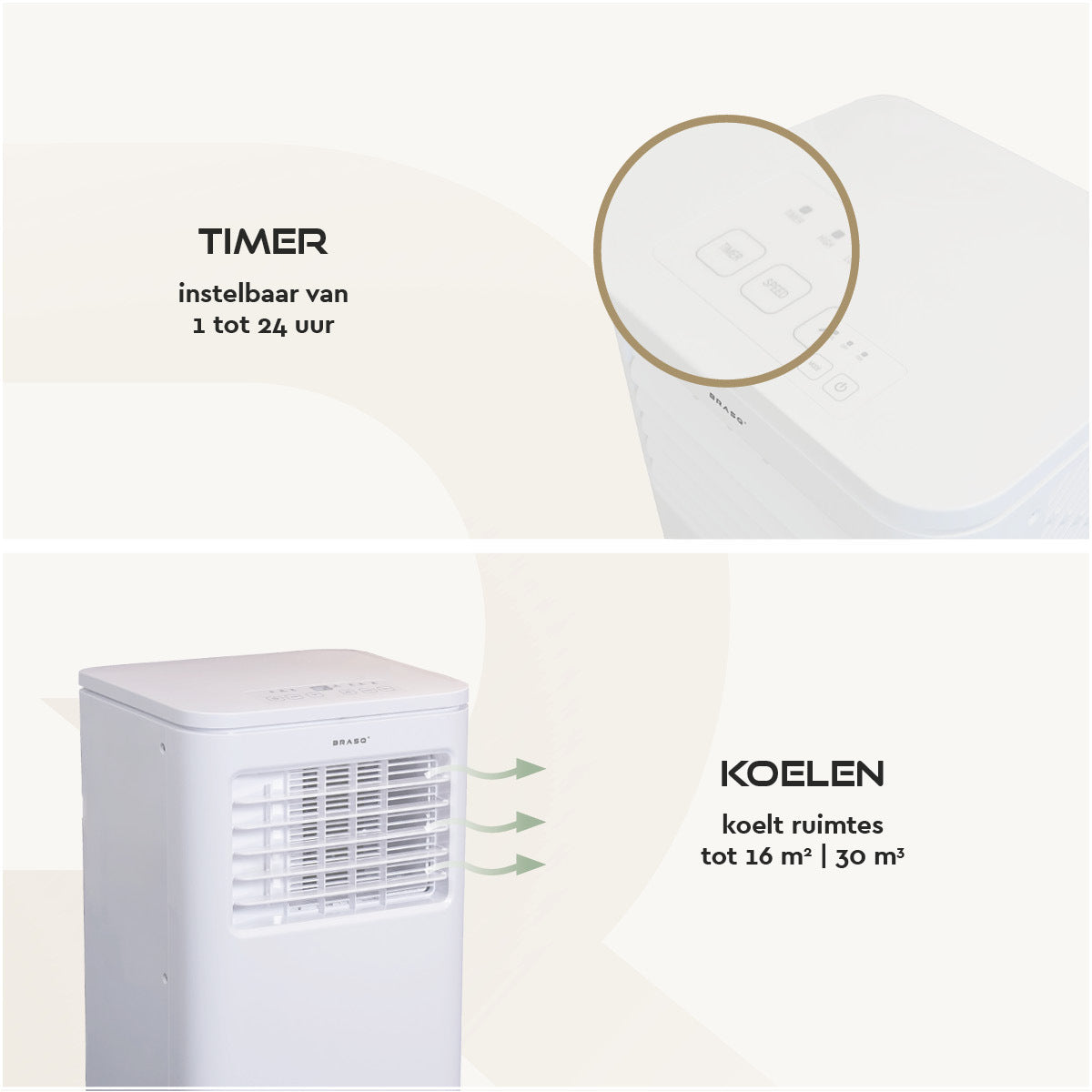 Mobiele airconditioning BRASQ MAC9000 9000 BTU wit - 5