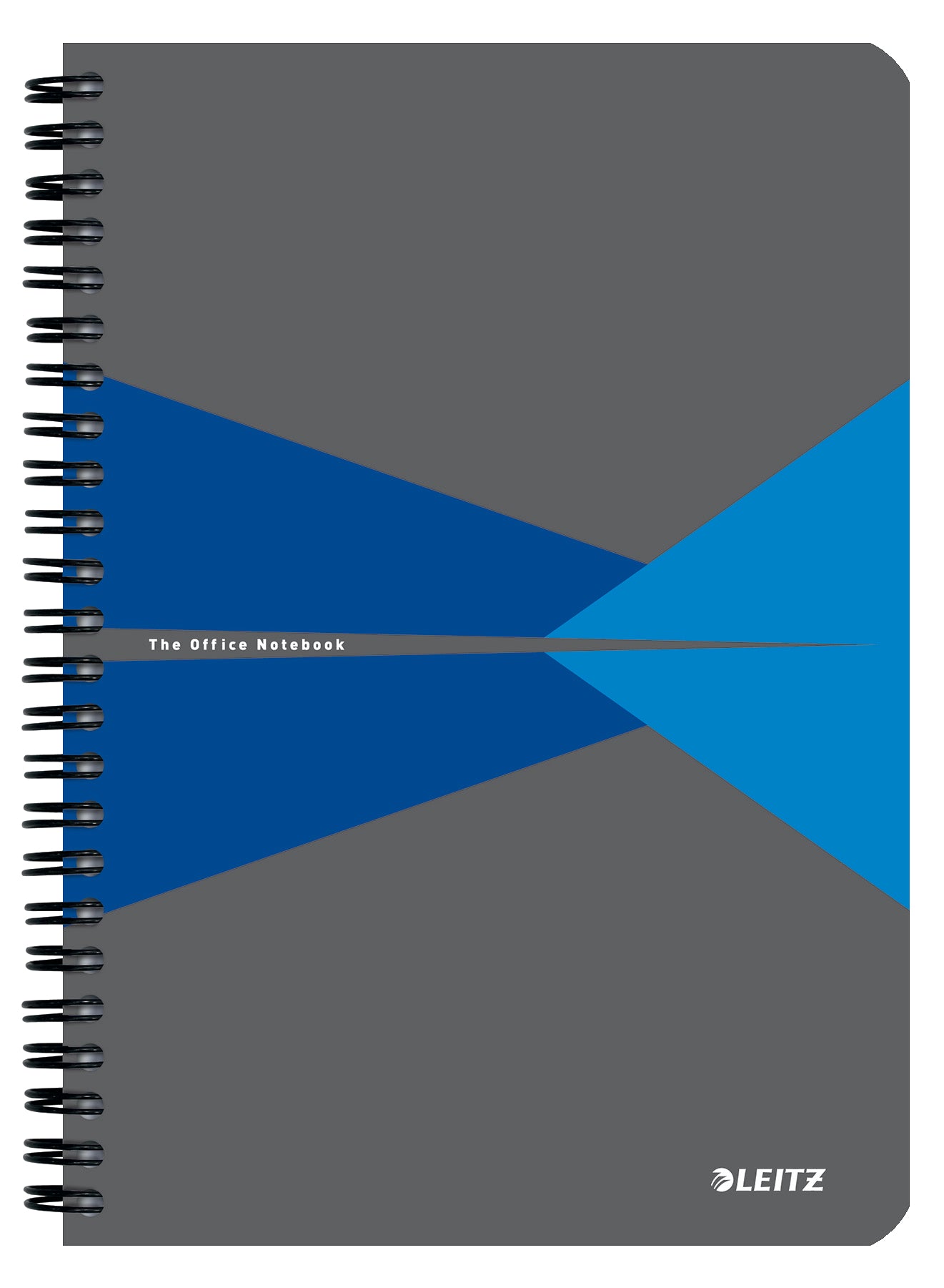 Notitieboek Leitz Office A5 met 180 pagina's, spiraalgebonden in grijs