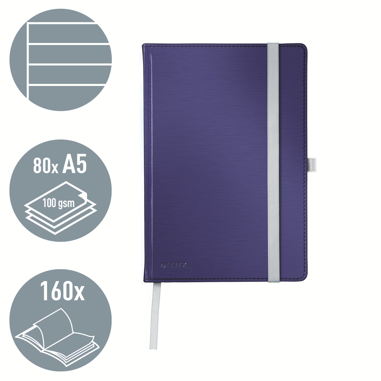 Notitieboek Leitz Style A5 lijn 160 pagina's blauw - 2