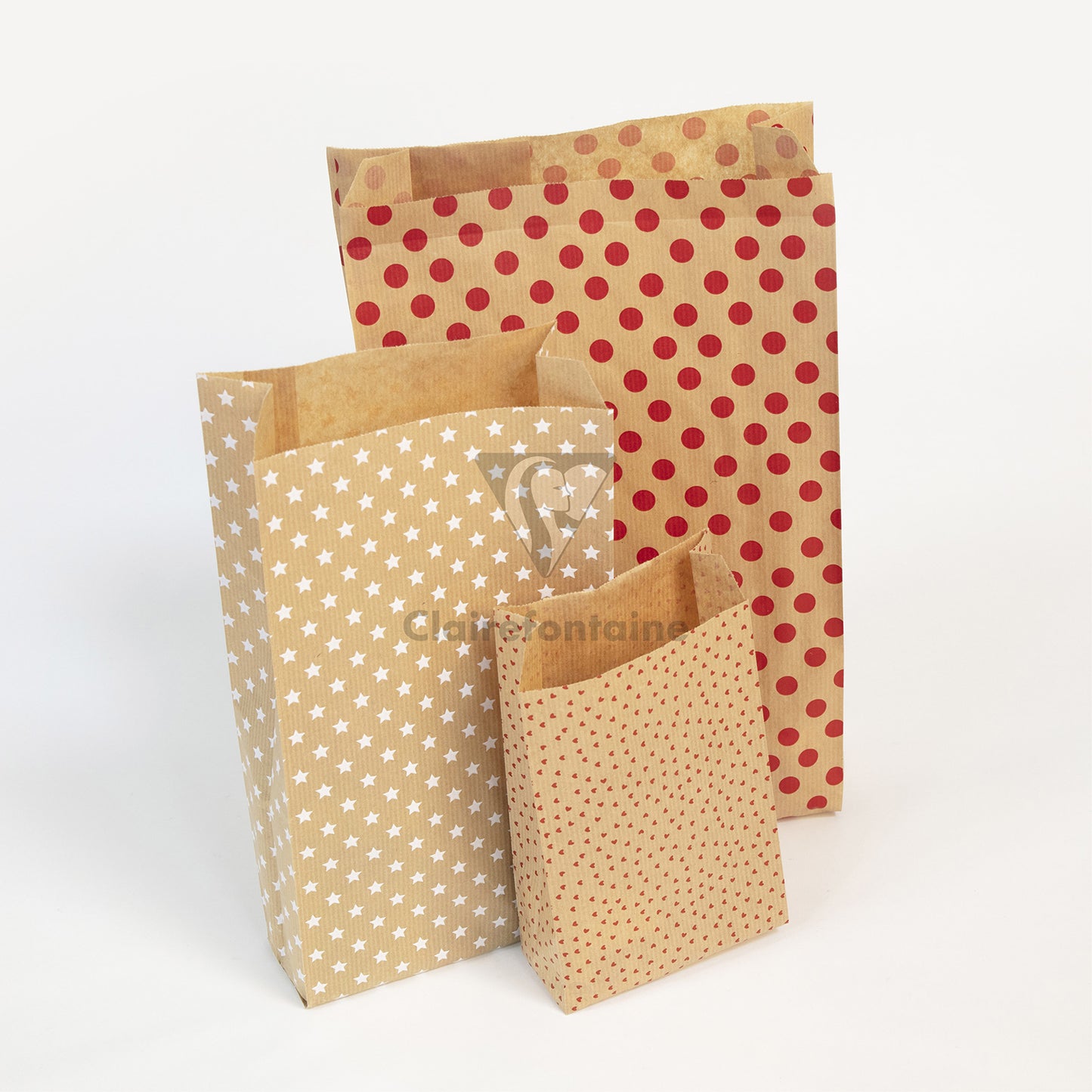 Cadeauzak Clairfontaine Kraft met Hartdesign, 12x24x4.5 cm, 50 stuks - 3