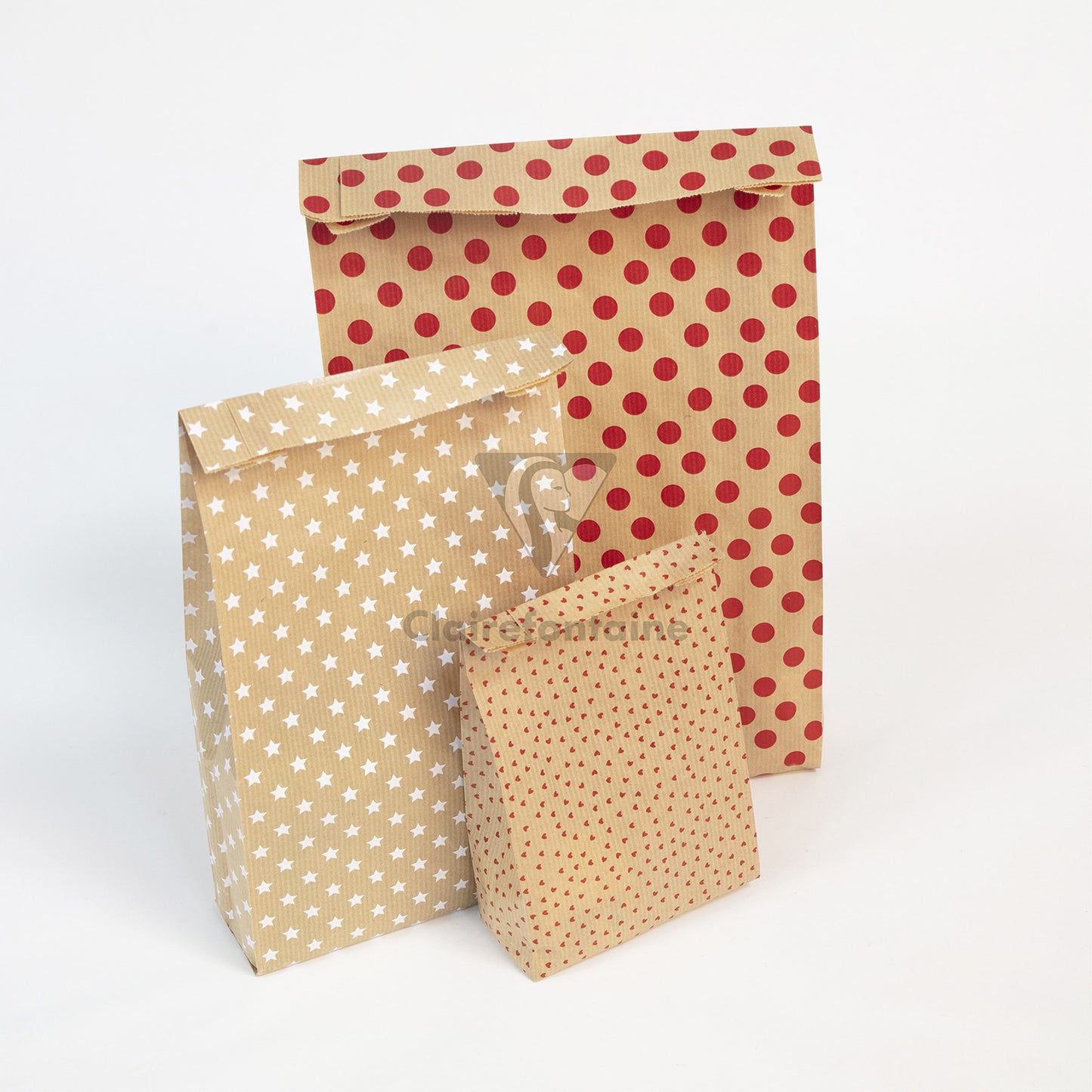 Cadeauzak Clairfontaine Kraft met Hartdesign, 12x24x4.5 cm, 50 stuks - 4