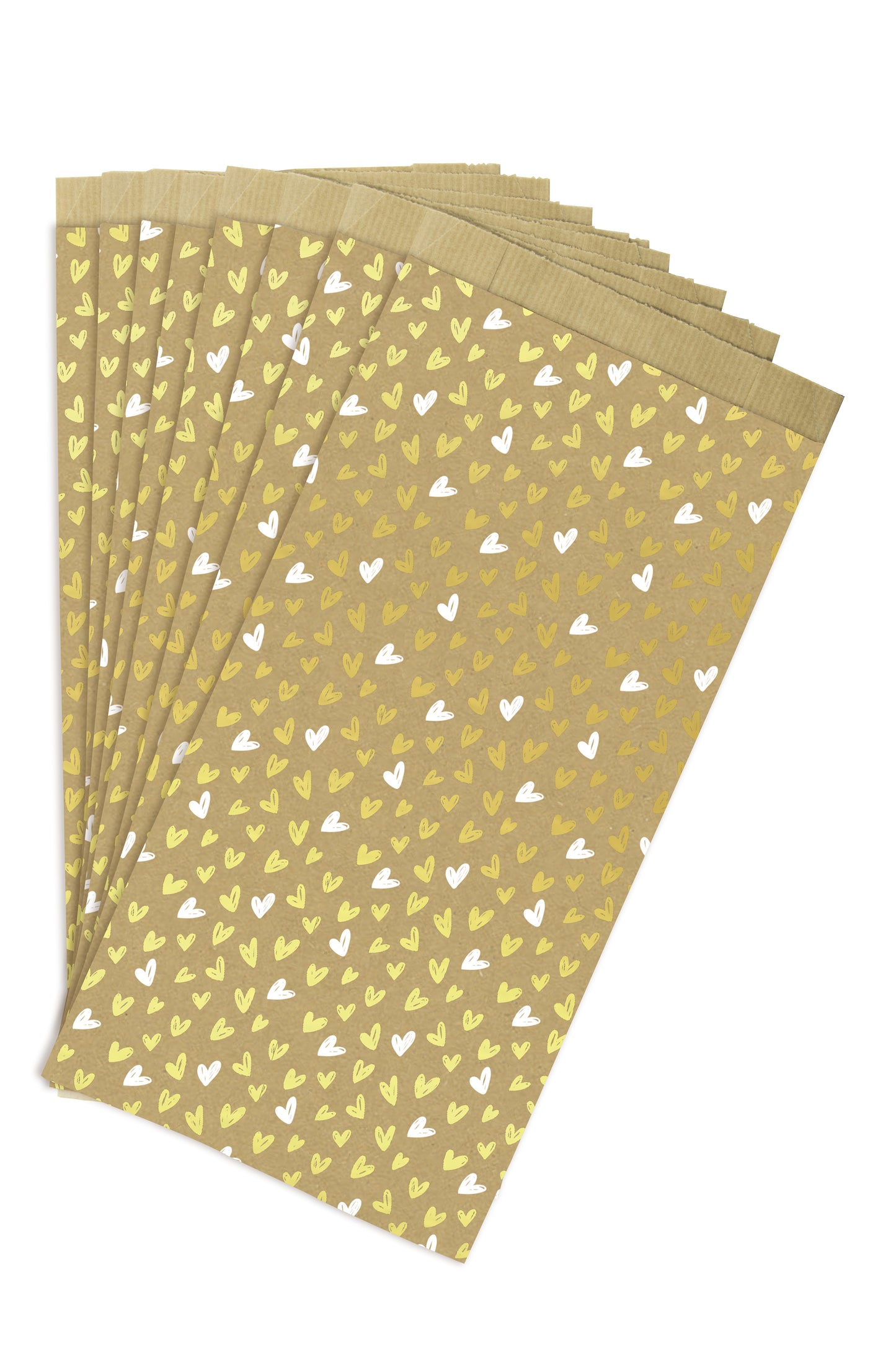Cadeauzak Clairfontaine Kraft met Hartdesign, 16x30x5 cm, 50 stuks