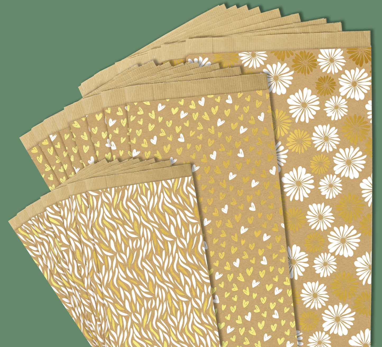 Cadeauzak Clairfontaine Kraft met Hartdesign, 16x30x5 cm, 50 stuks - 2