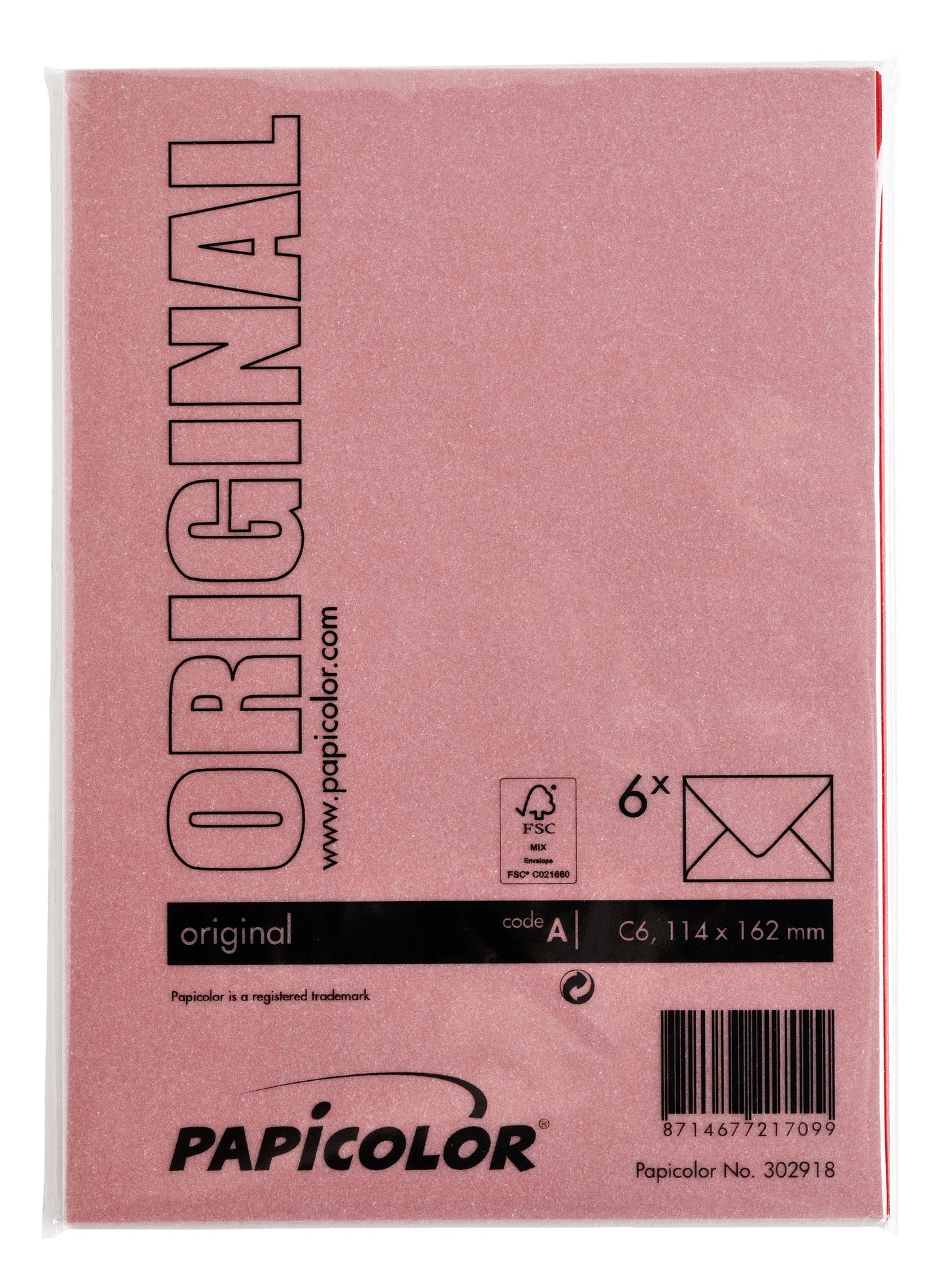 Envelop Papicolor C6 114x162mm rood - 3