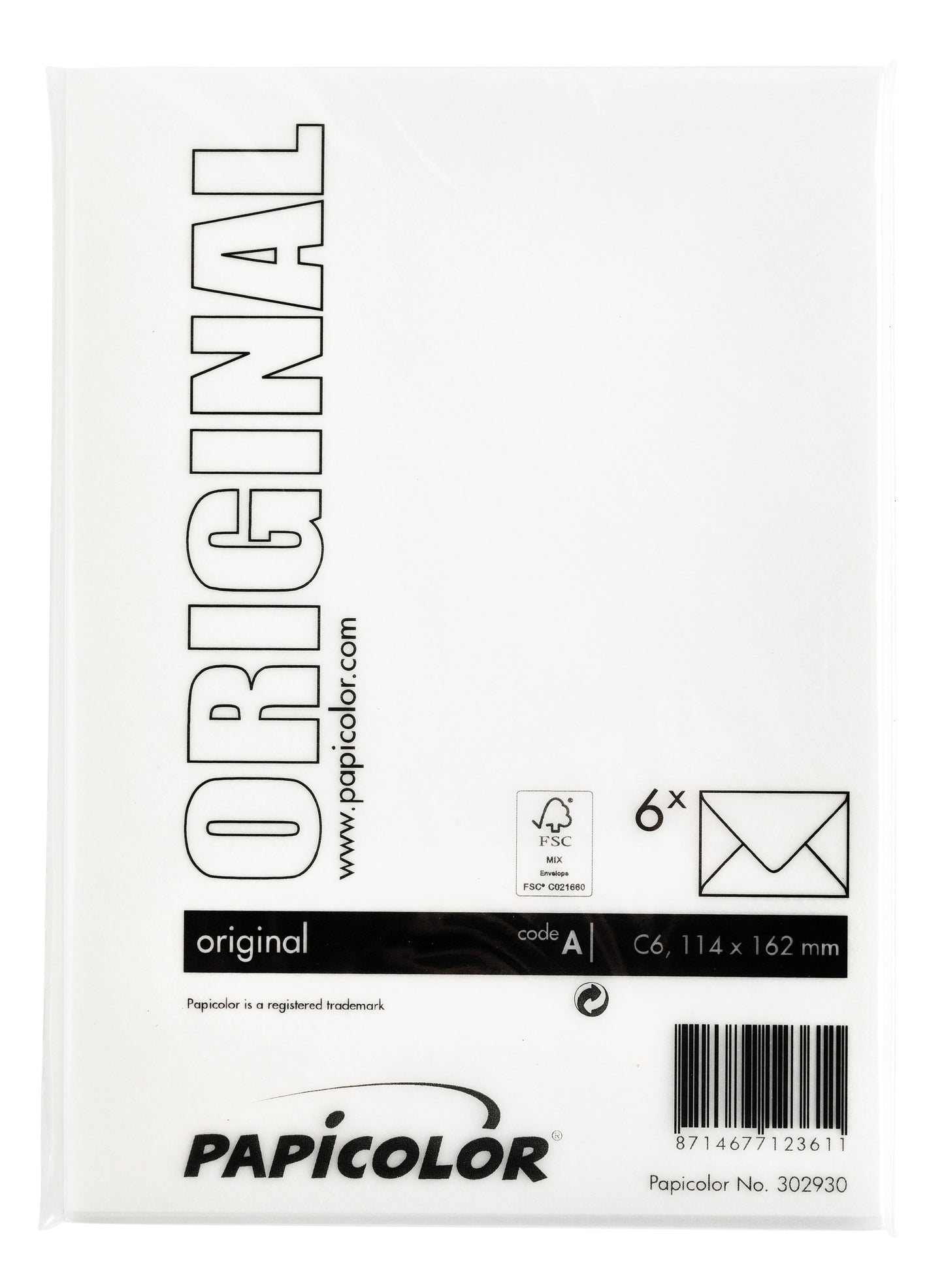 Envelop Papicolor C6 114x162mm hagelwit - 3