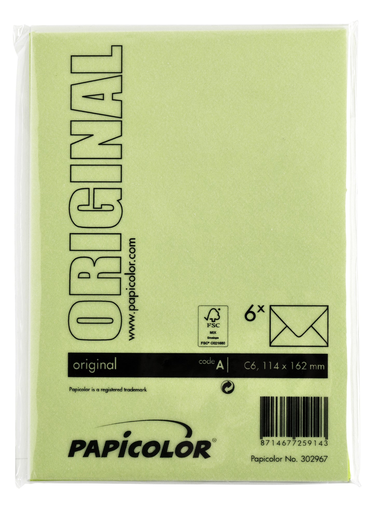 Envelop Papicolor C6 114x162mm appelgroen - 3