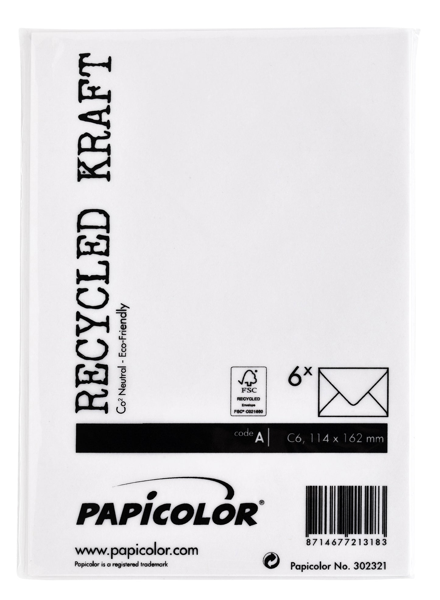 Envelop Papicolor C6 114x162mm kraft wit - 3