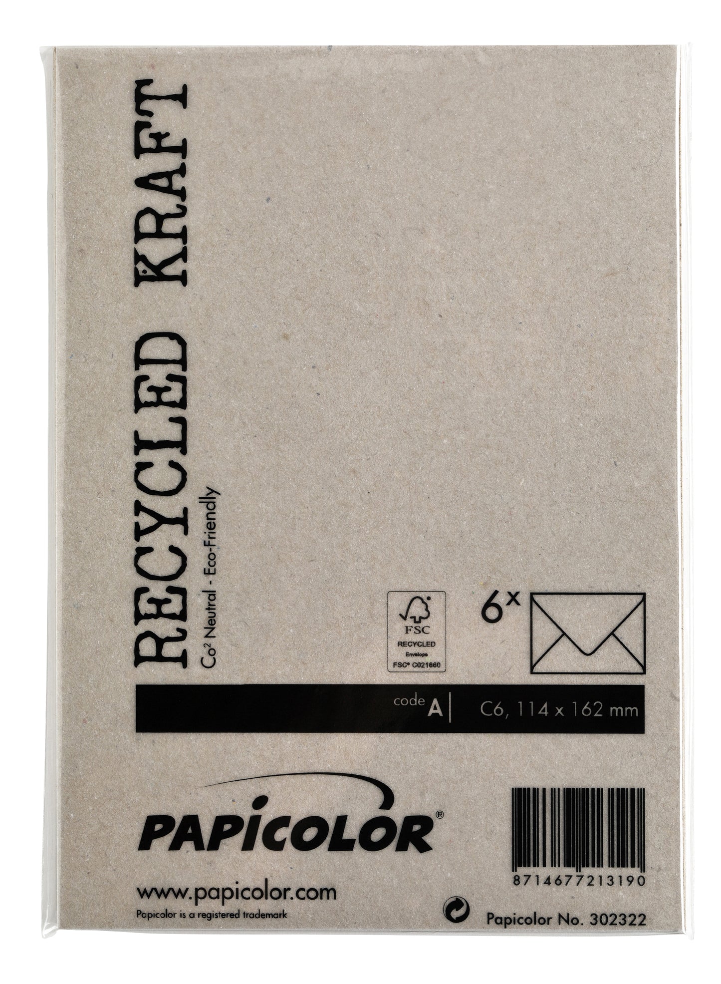 Envelop Papicolor C6 114x162mm kraft grijs - 3
