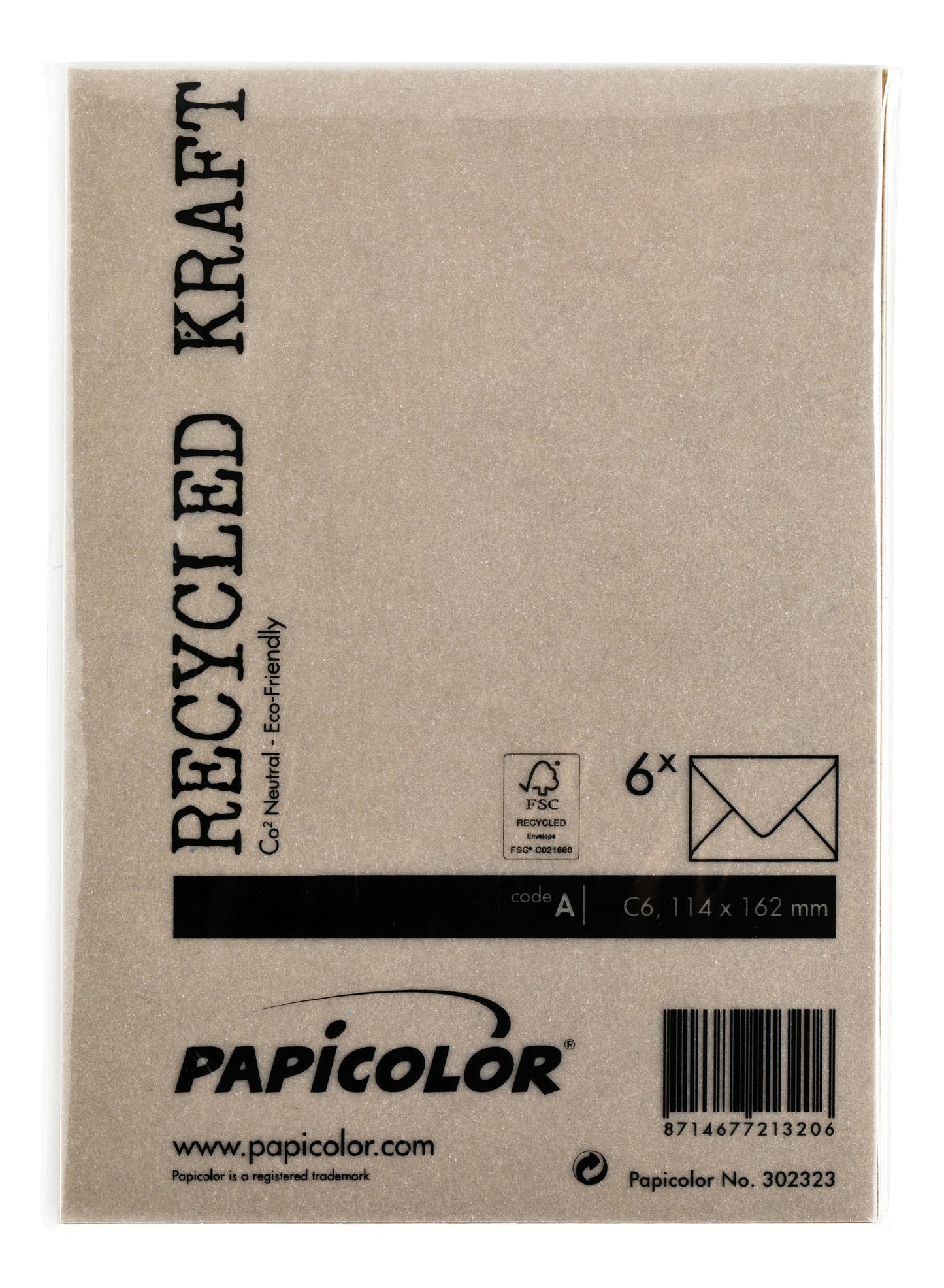 Envelop Papicolor C6 114x162mm kraft bruin - 3