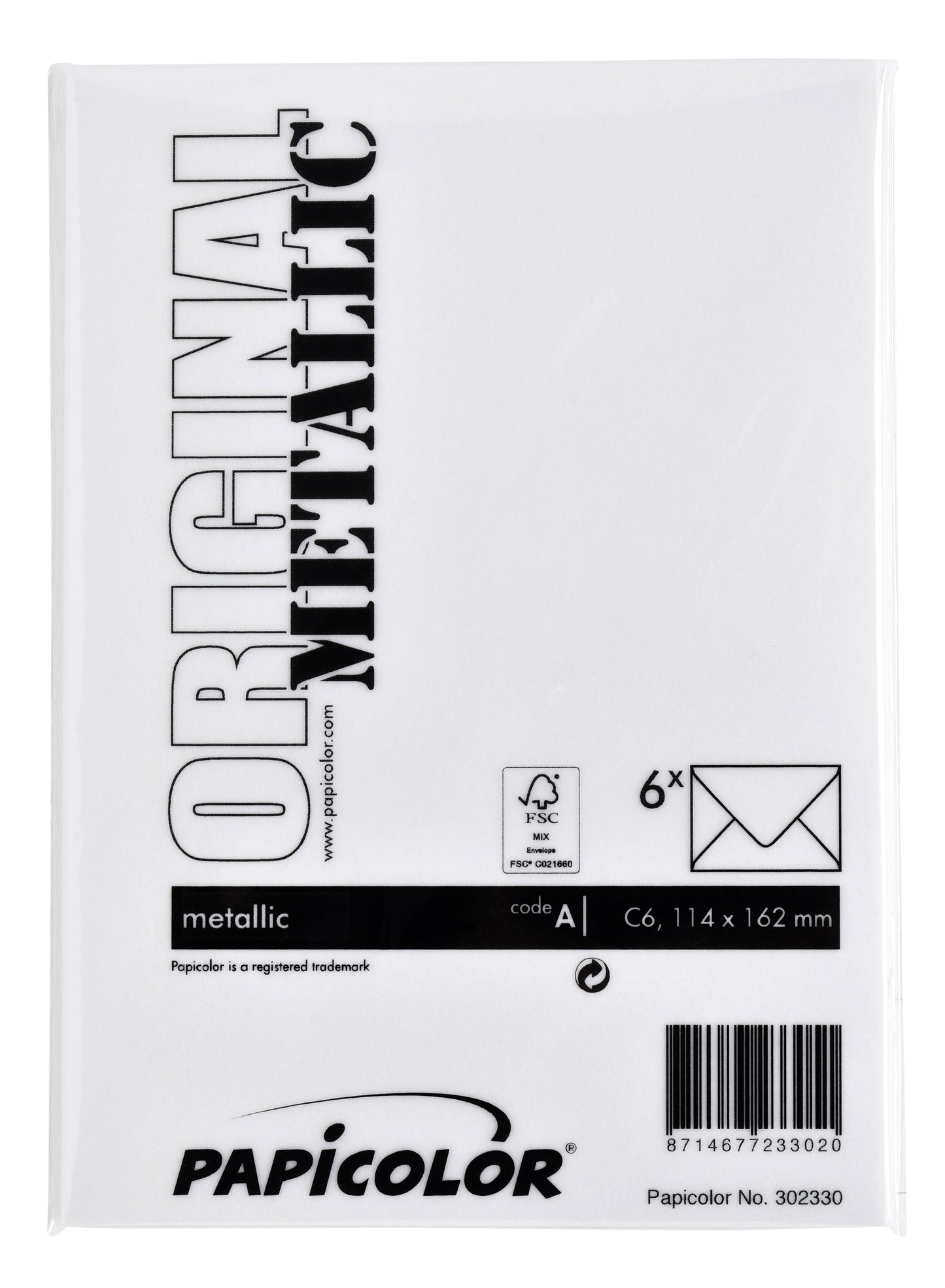 Envelop Papicolor C6 114x162mm metallic parelwit - 3
