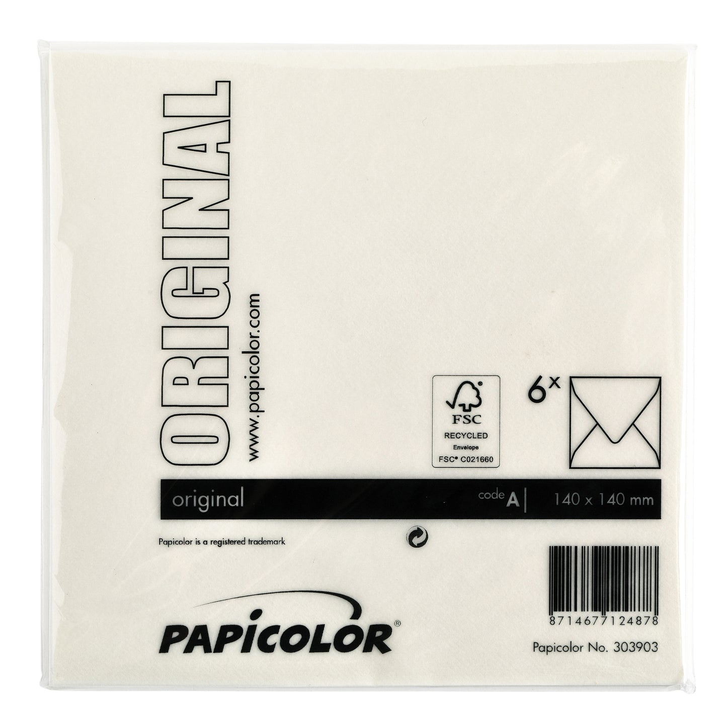 Envelop Papicolor 140x140mm anjerwit - 3