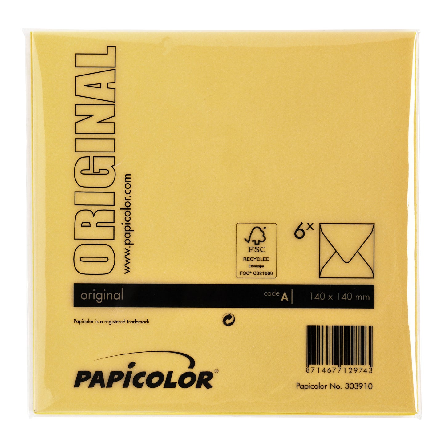 Envelop Papicolor 140x140mm dottergeel - 3