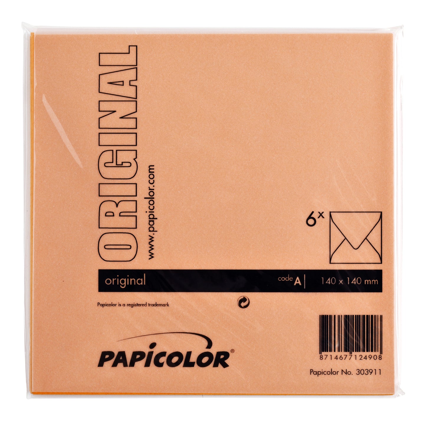 Envelop Papicolor 140x140mm oranje - 3