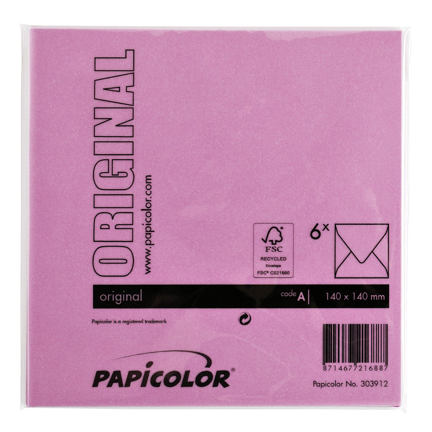 Envelop Papicolor 140x140mm felroze - 3