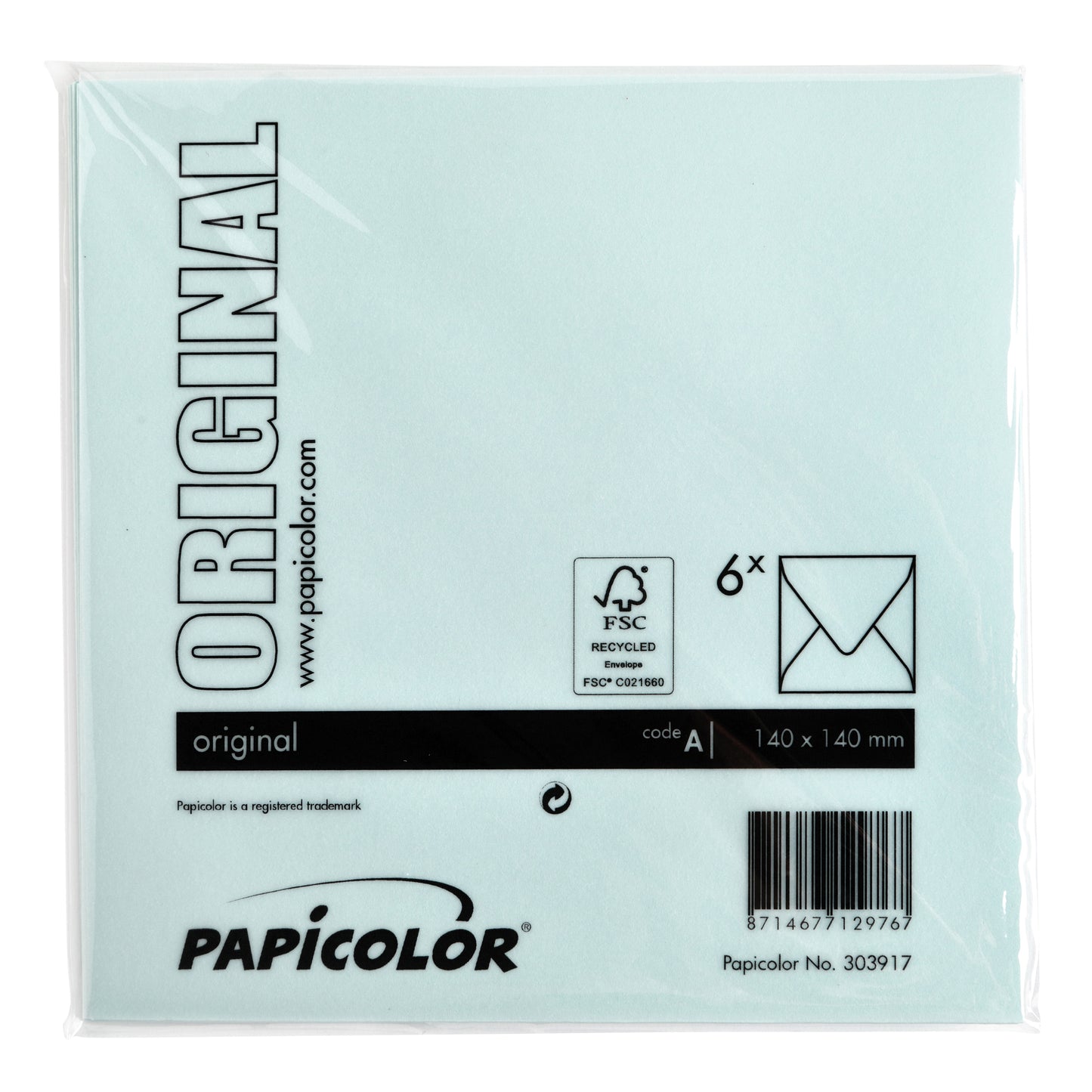 Papicolor 140x140mm zeegroen Envelop - 3