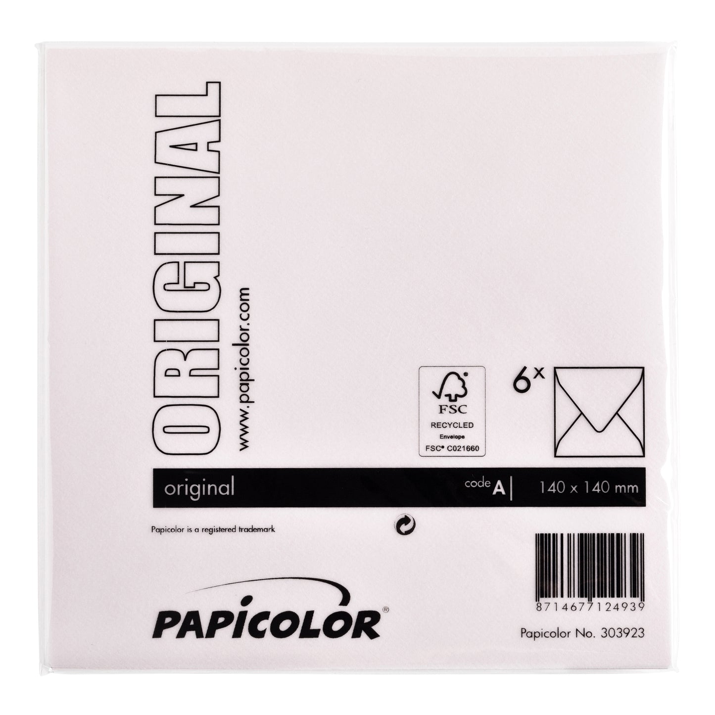 Envelop Papicolor 140x140mm lichtroze - 3