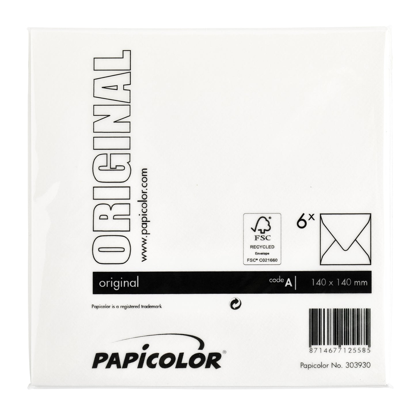 Envelop Papicolor 140x140mm hagelwit - 3