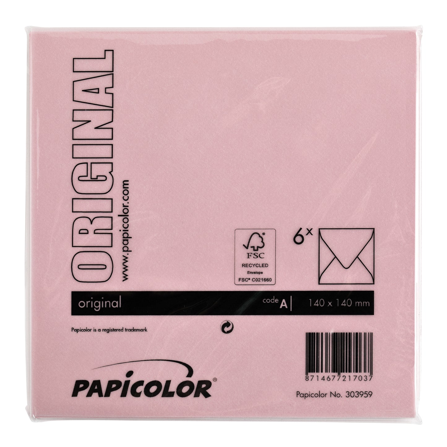 Envelop Papicolor 140x140mm babyroze - 3