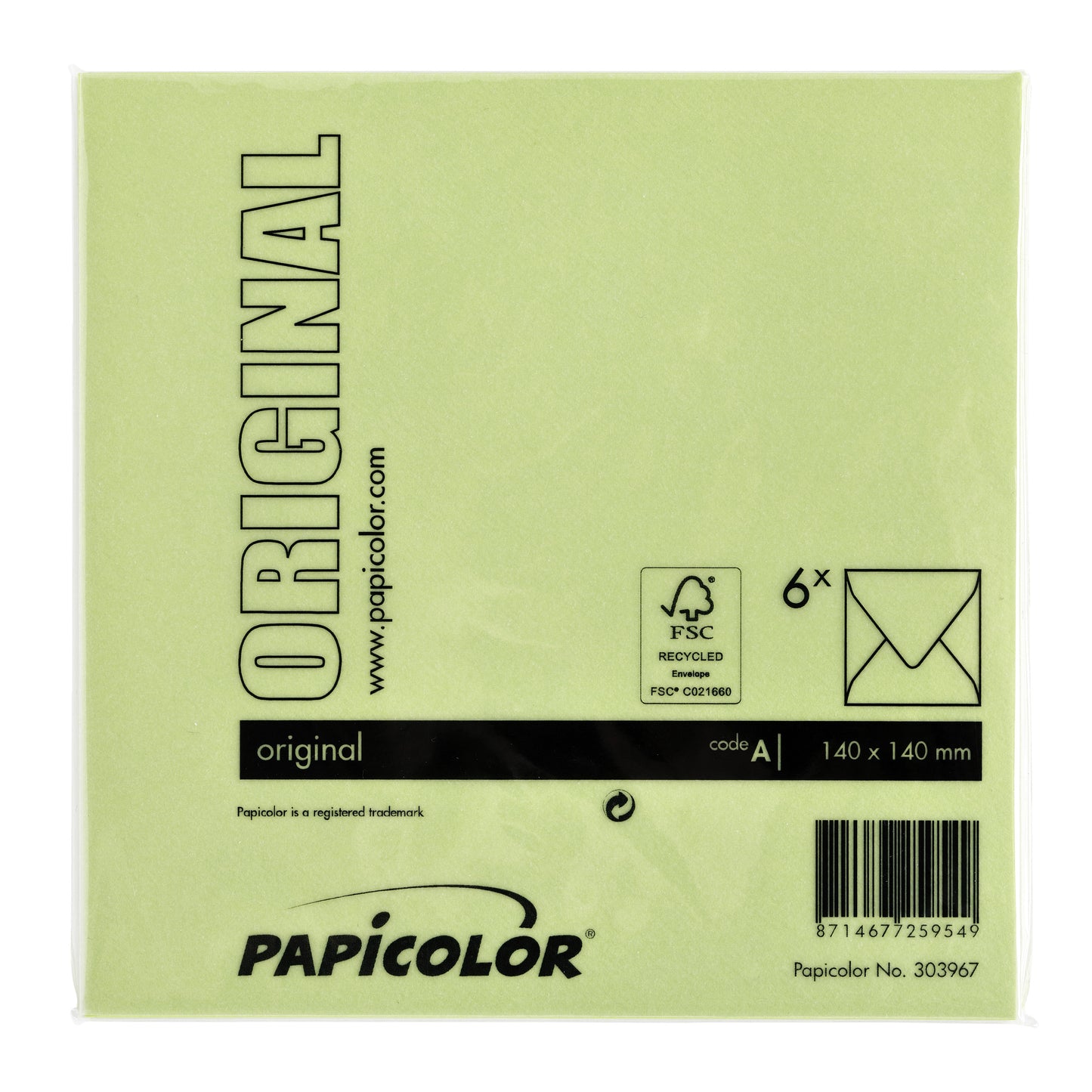Envelop Papicolor 140x140mm appelgroen - 3