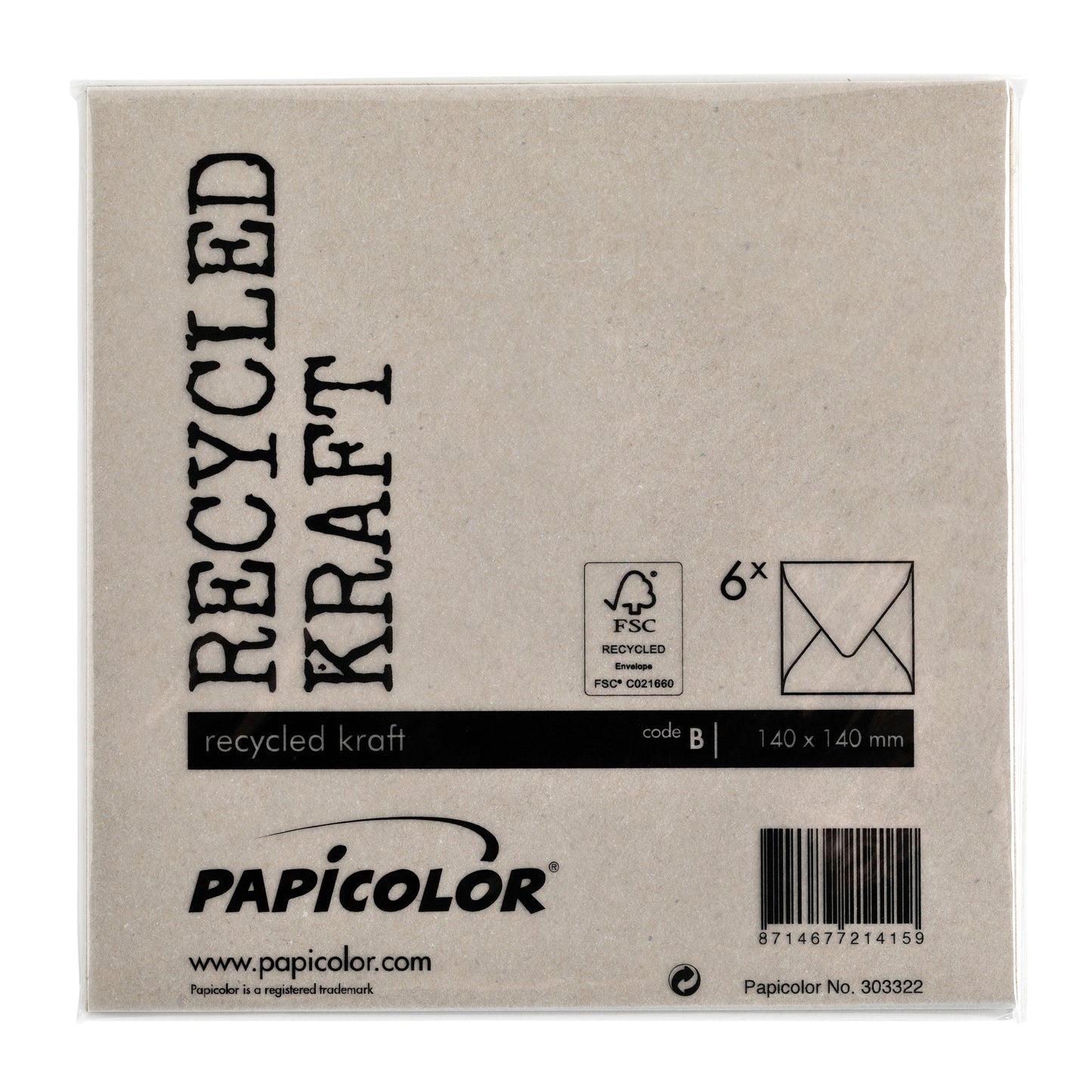 Papicolor 140x140mm kraftgrijs Envelop - 3