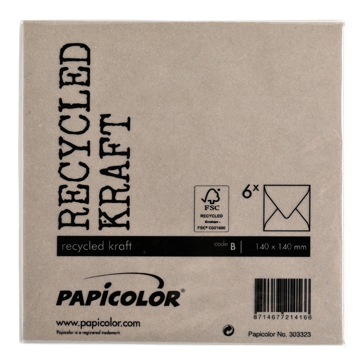 Envelop Papicolor 140x140mm kraft bruin - 3