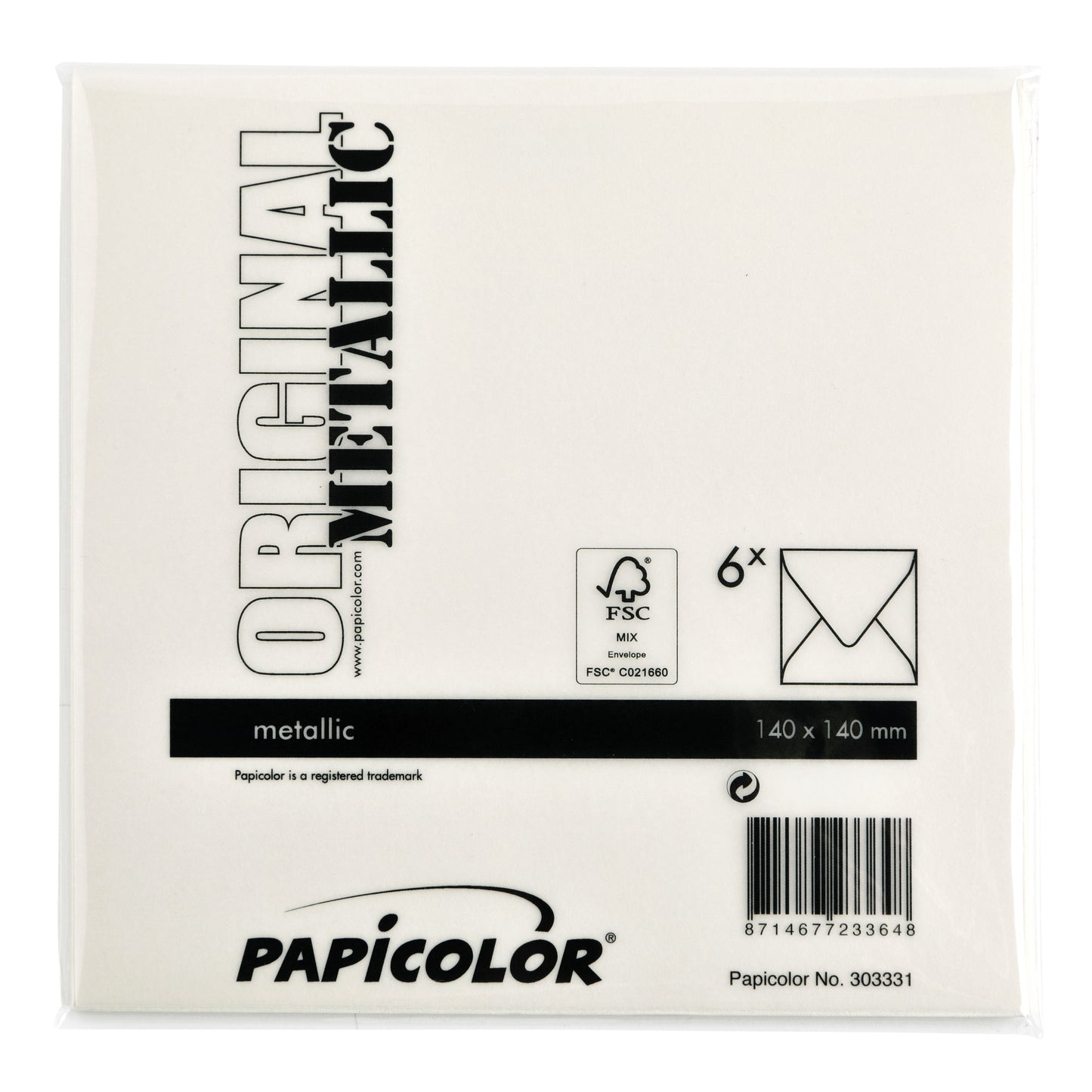 Papicolor 140x140mm metallic ivoor Envelop - 3