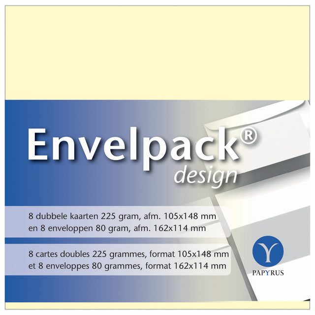 Dubbele kaart Papyrus Envelpack C6 114x162mm ivoor