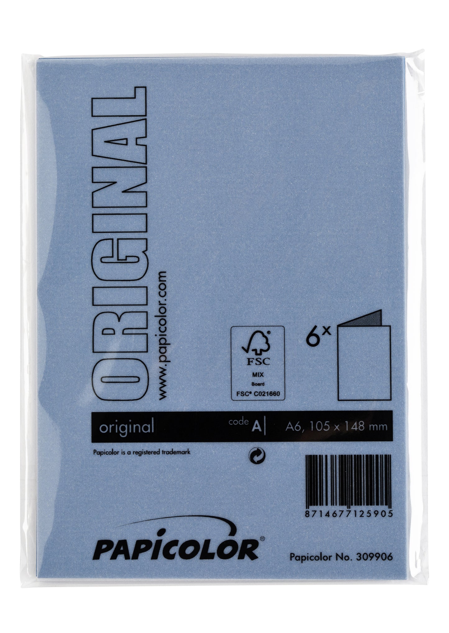 Correspondentiekaart Papi dubbel A6 donkerblauw 105x148mm - 3