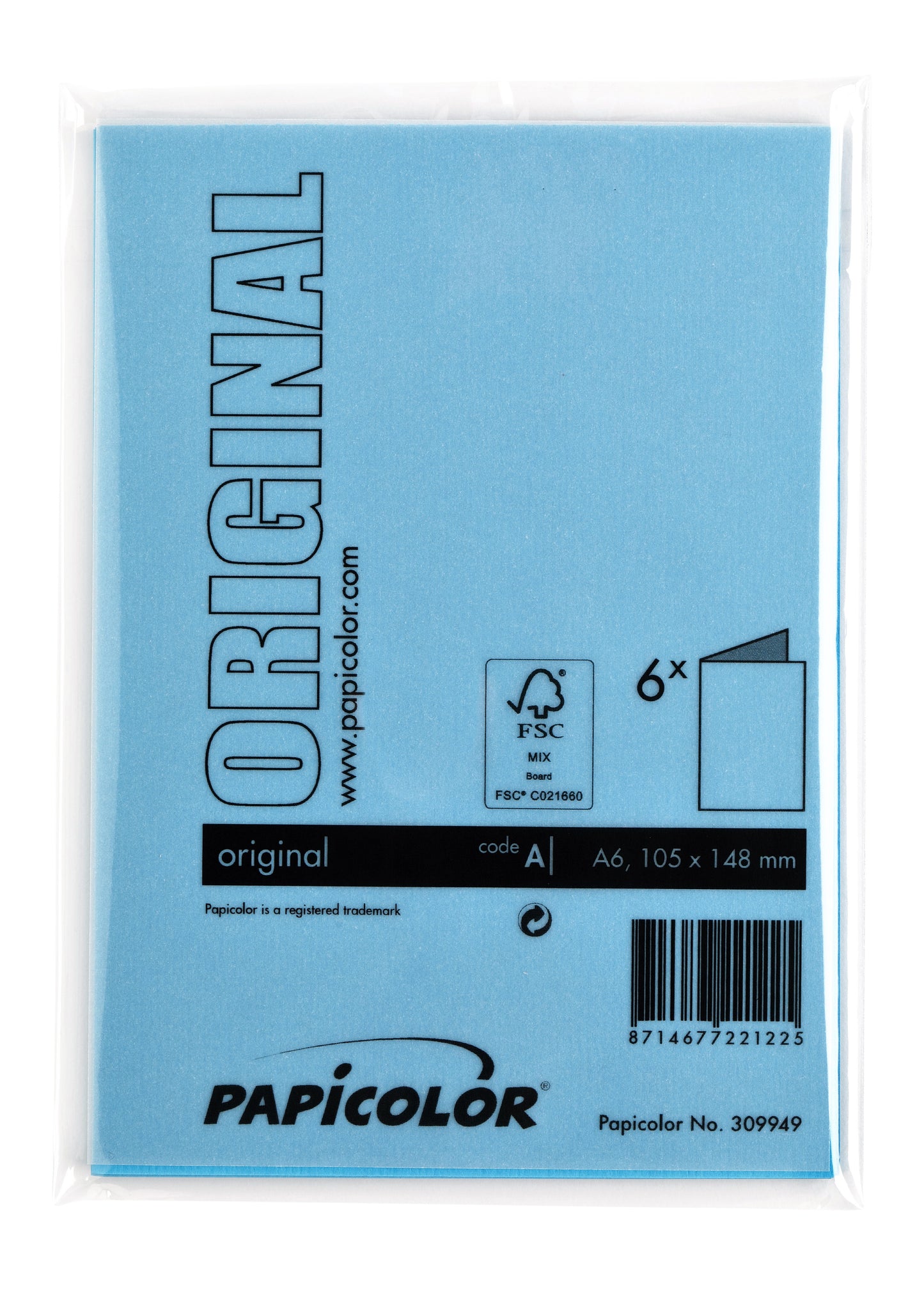 Correspondentiekaart Papi dubbel A6 hemelsblauw 105x148mm - 3