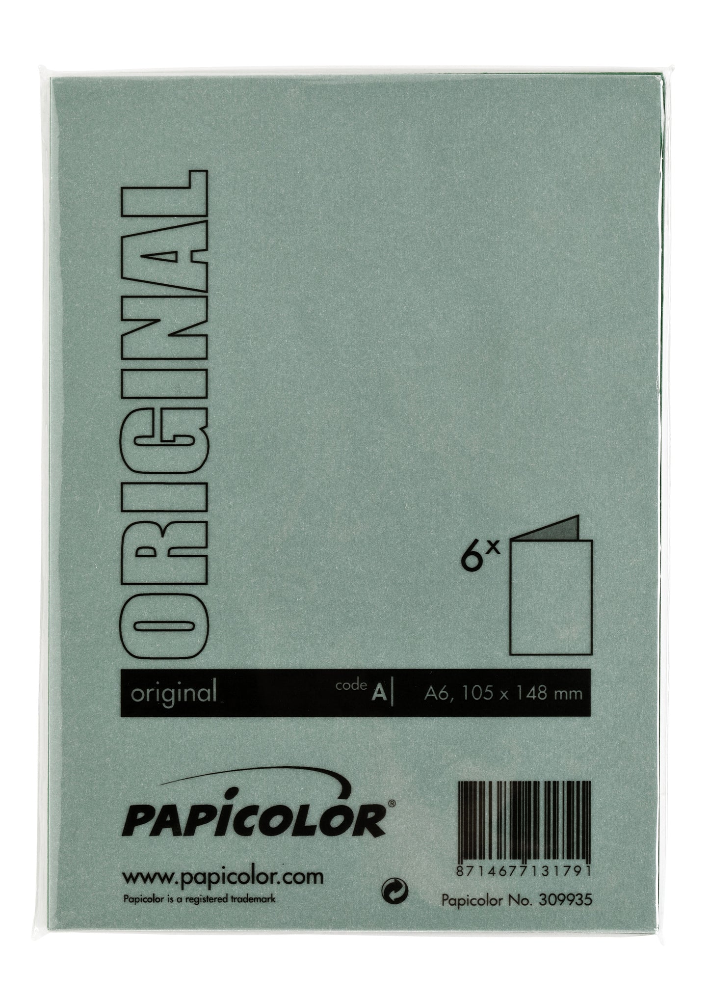 Dubbele correspondentiekaart A6 dennengroen, 105x148mm, 210g, pak 6 - 3