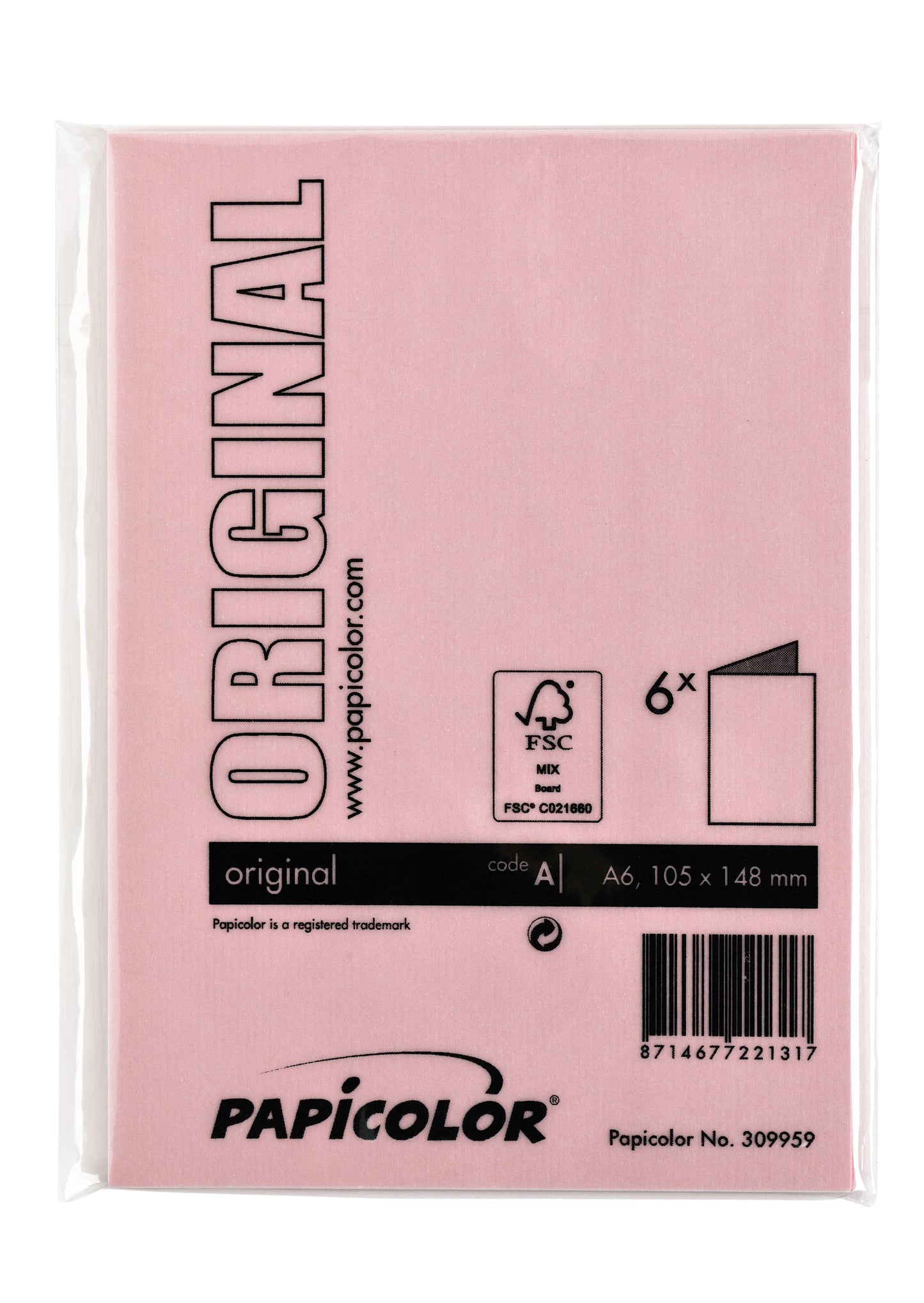 Dubbele correspondentiekaart Papi A6 roze - 3