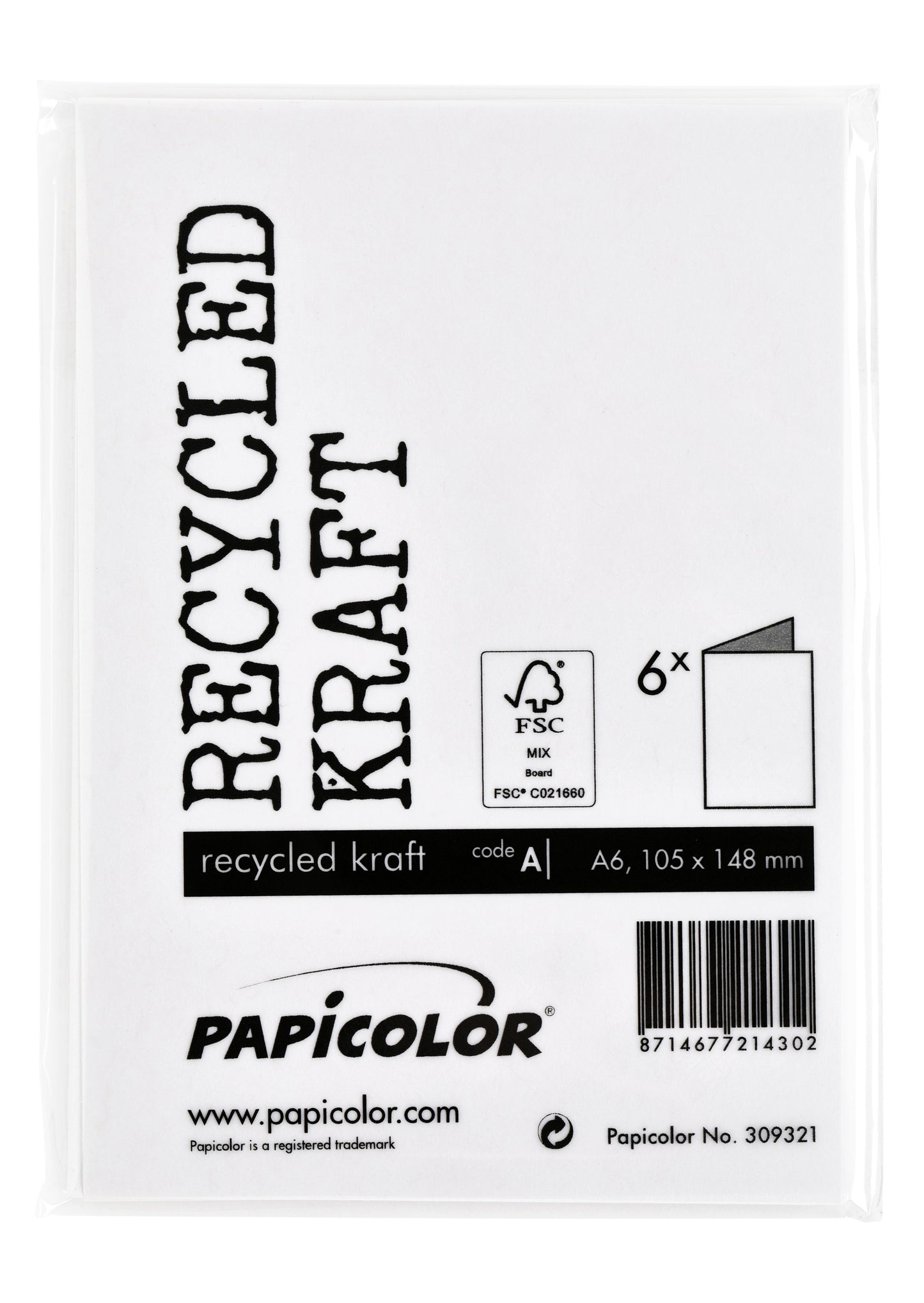 Kraft witte dubbele correspondentiekaart A6, 105x148mm, 210g, pak 6 - 3