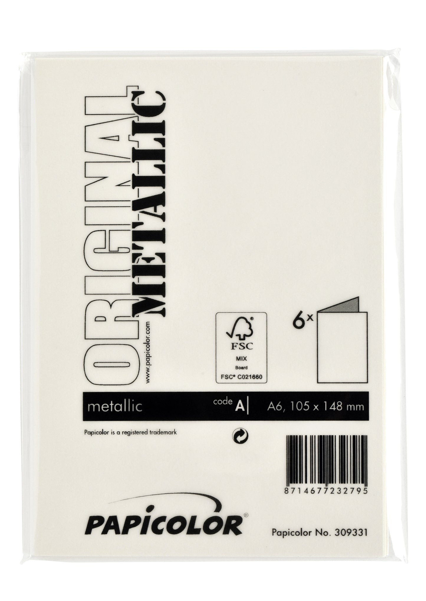 Ivoorkleurige dubbele correspondentiekaart A6, 105x148mm, 210g, pak 6 - 3