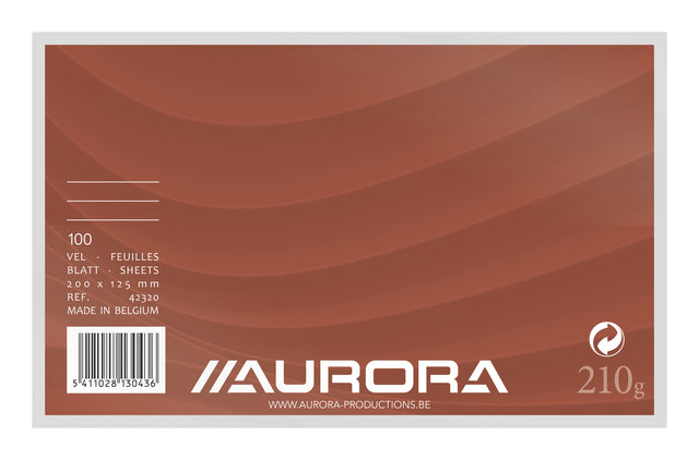 Systeemkaart Aurora 200x125mm, gelijnd, 210gr, per 100 vel