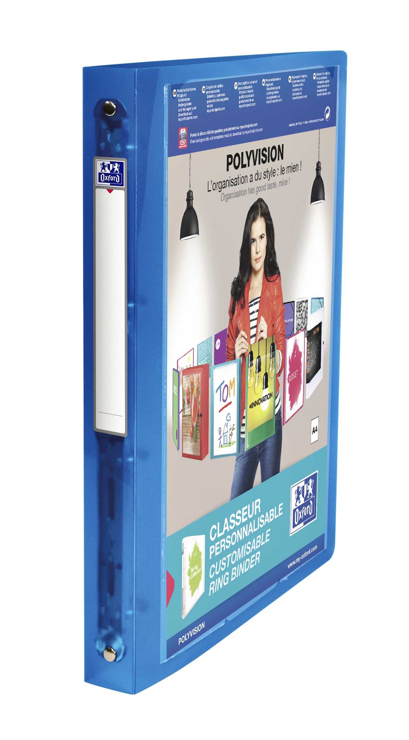 Oxford Polyvision A4 4-Rings Blauw 30mm