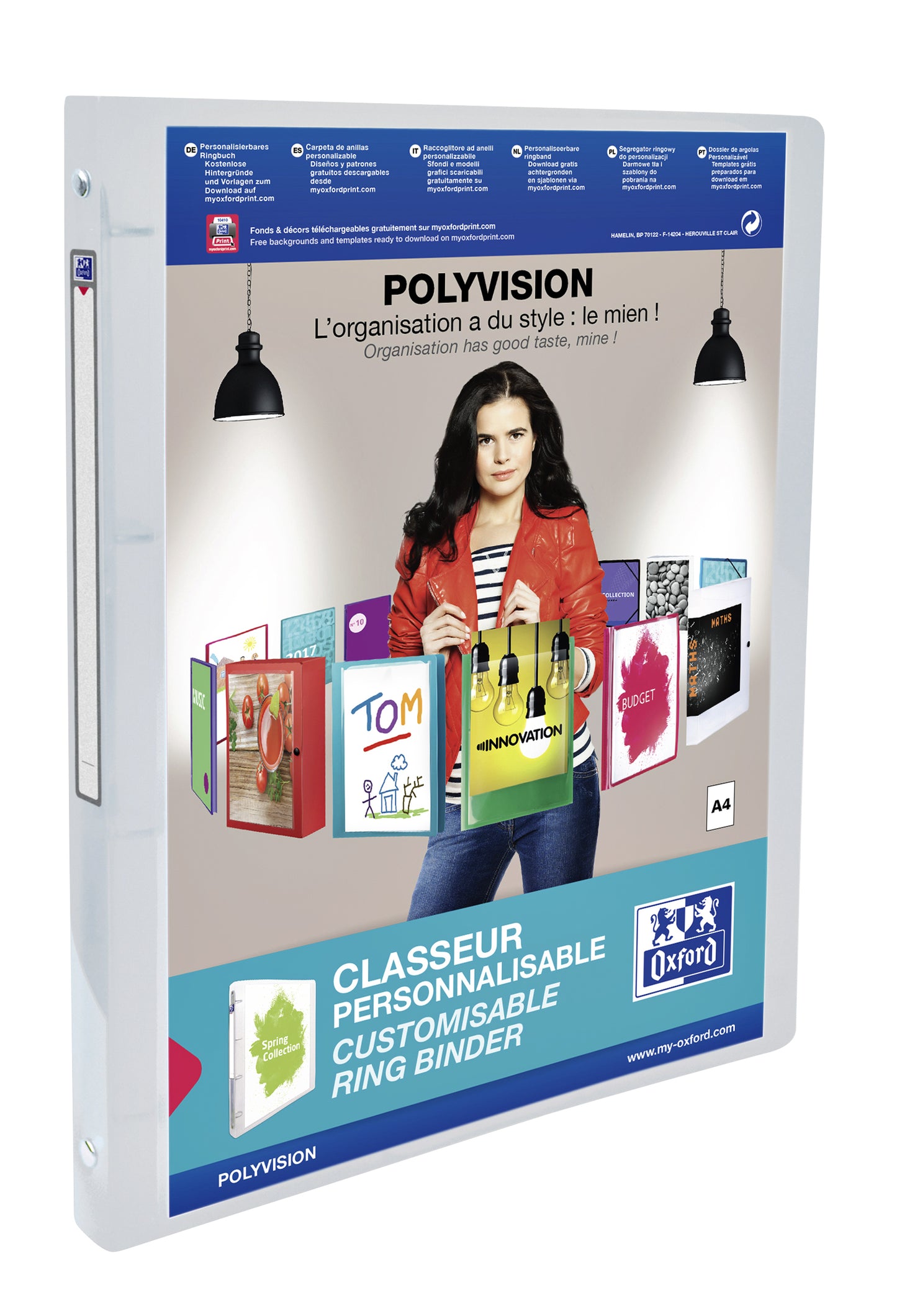 Oxford Polyvision A4 4-Rings Transparante Ringband 20mm