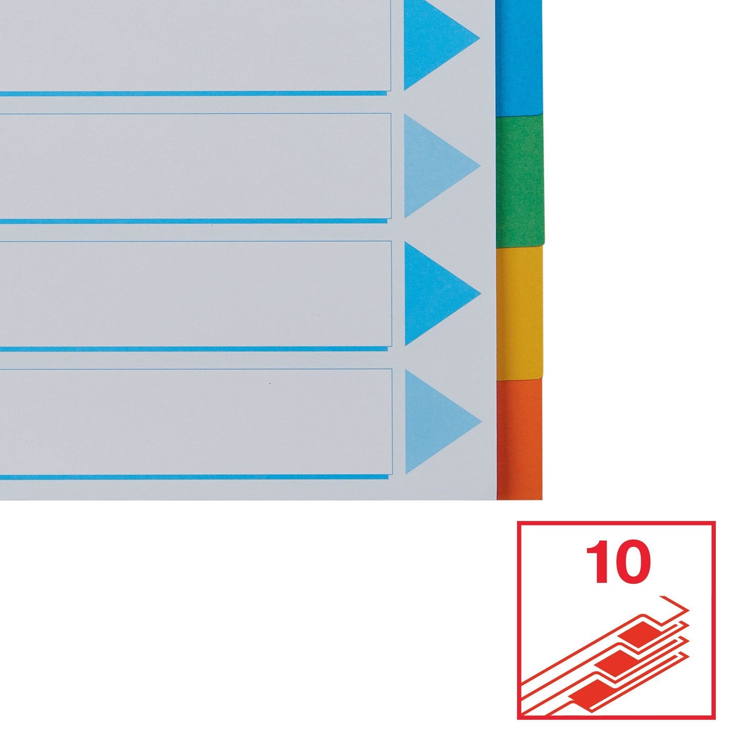 Esselte stand A4 gekleurde kartonnen tabbladen, 10-delig - 4