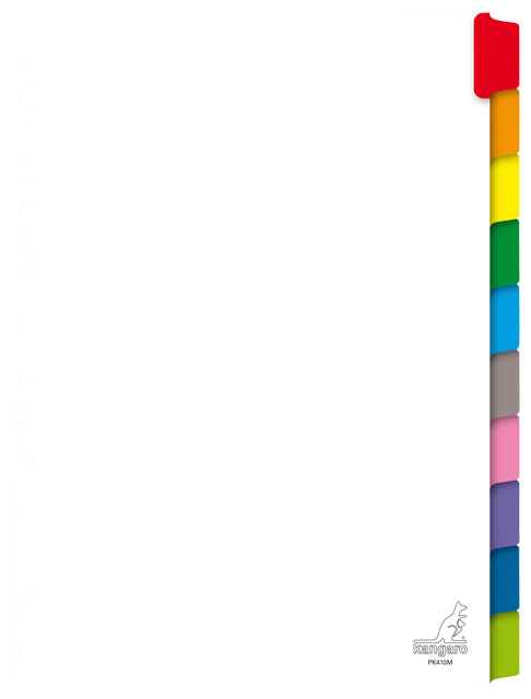 Kangaro PK410M A4 Tabbladen zonder Bedrukking, Wit met Kleur