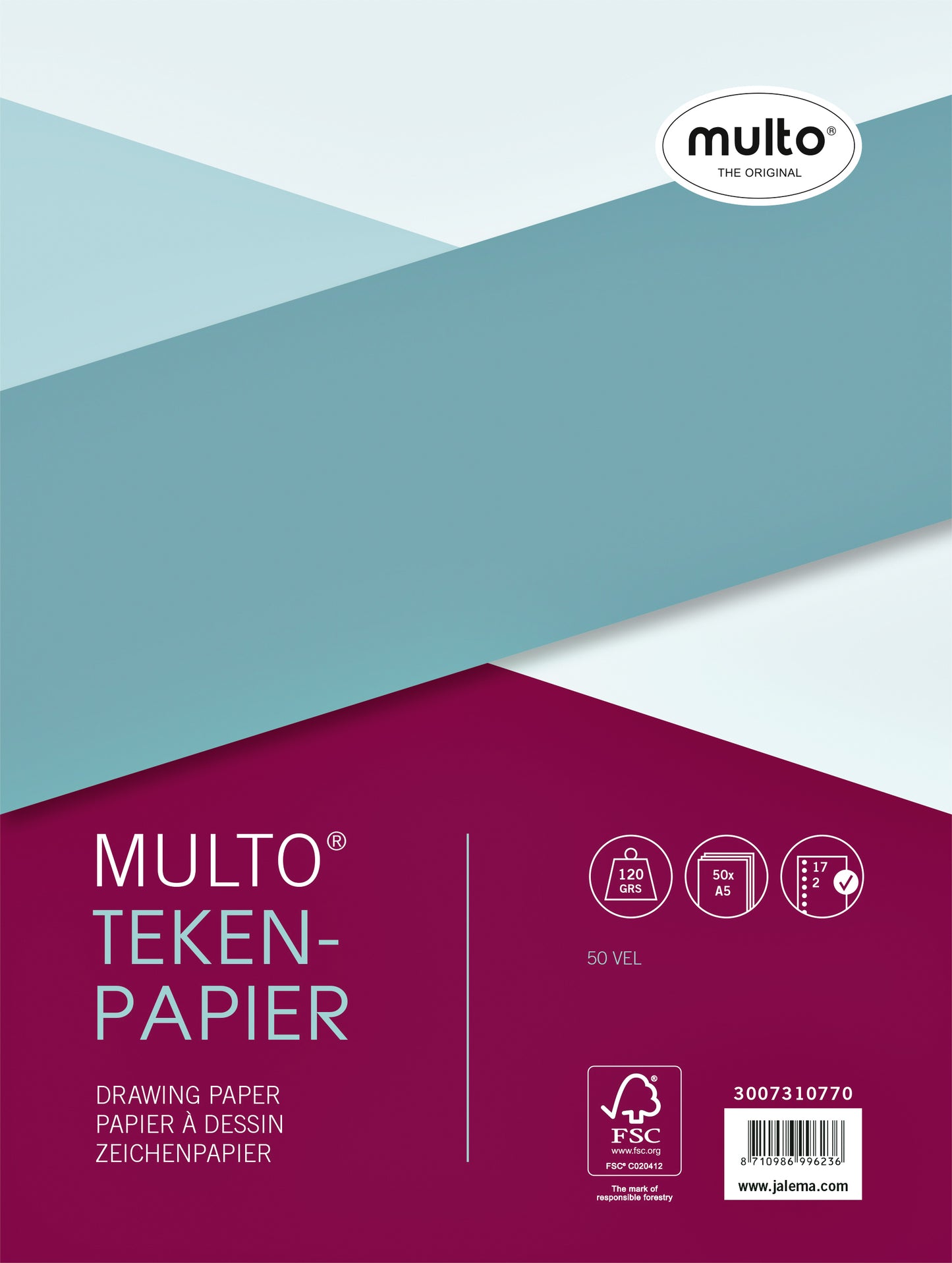 Interieur Multo 17-gaats tekenpapier 120g 50v