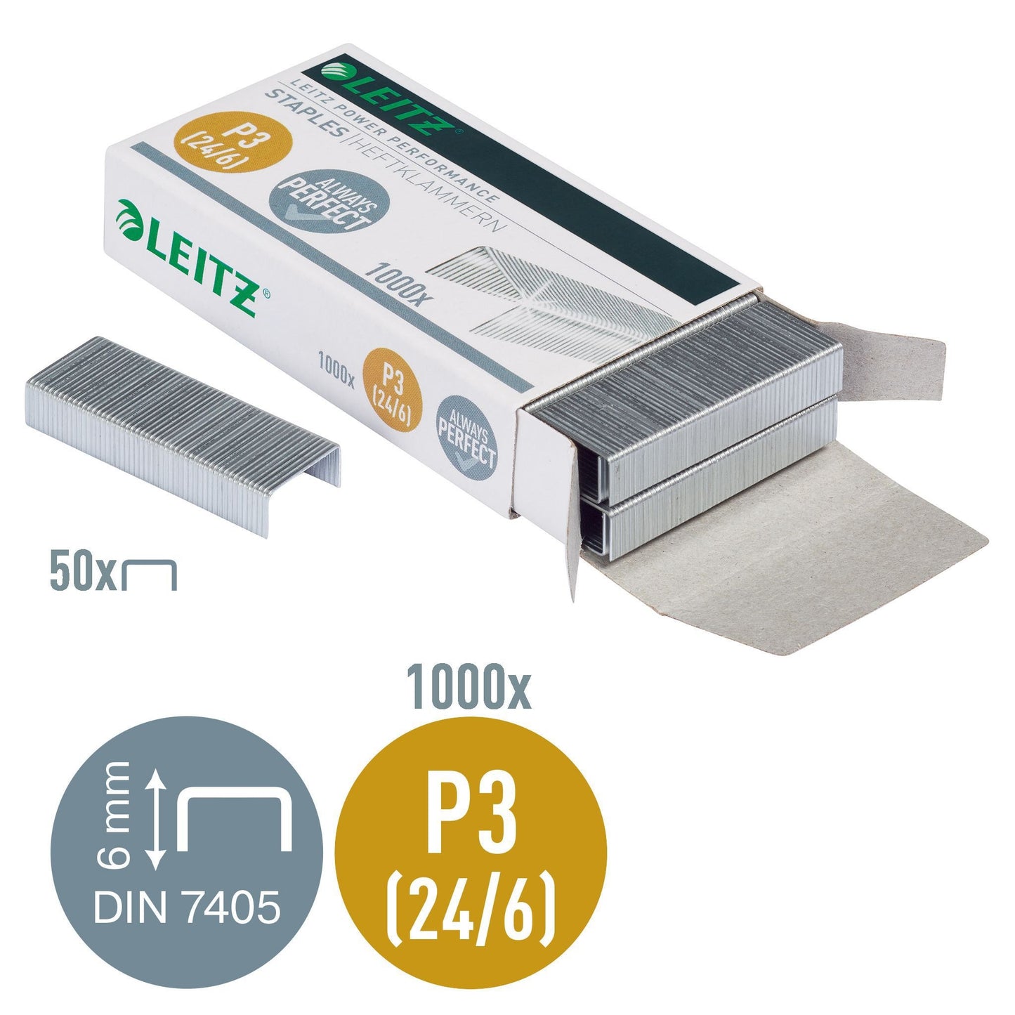 Leitz 24/6 verzinkte nietjes, 1000 stuks - 4