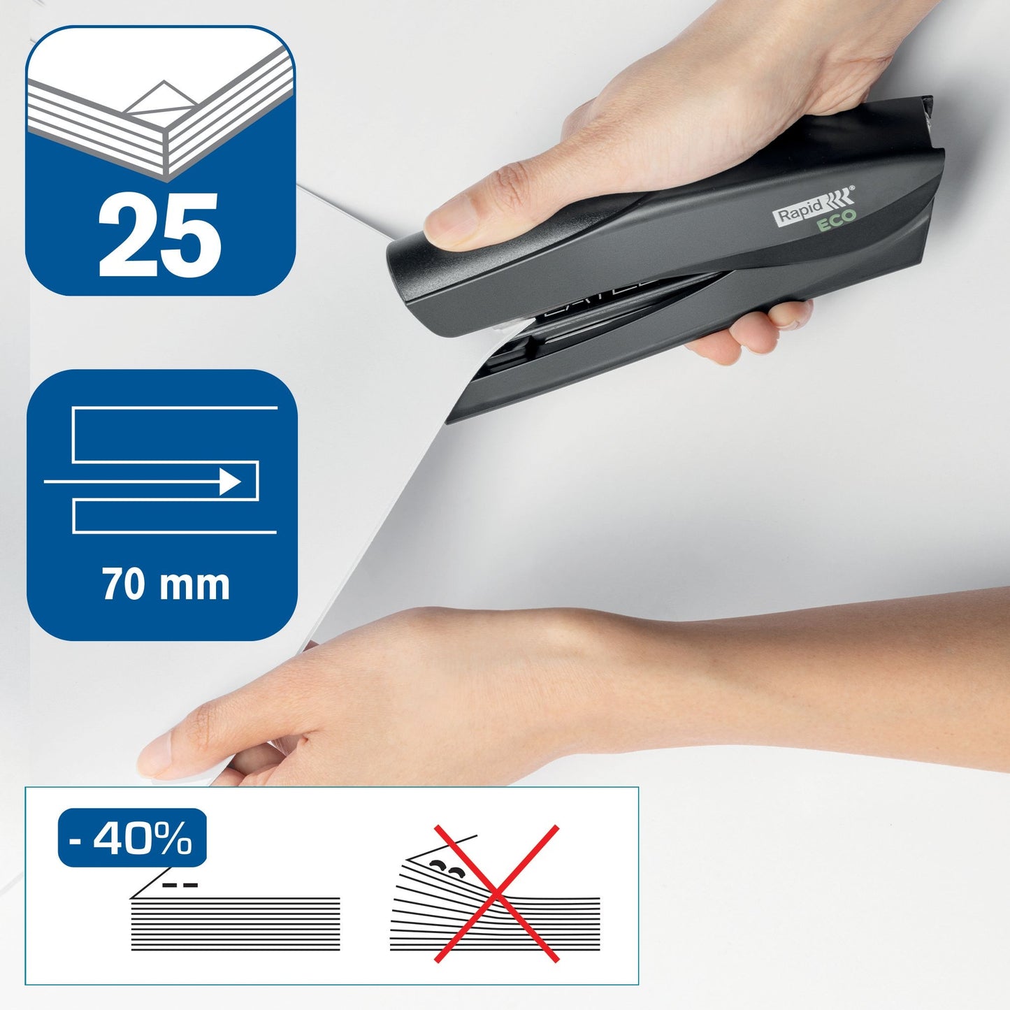 Rapid Fashion Eco halfstrip nietmachine 25 vel groen - 2