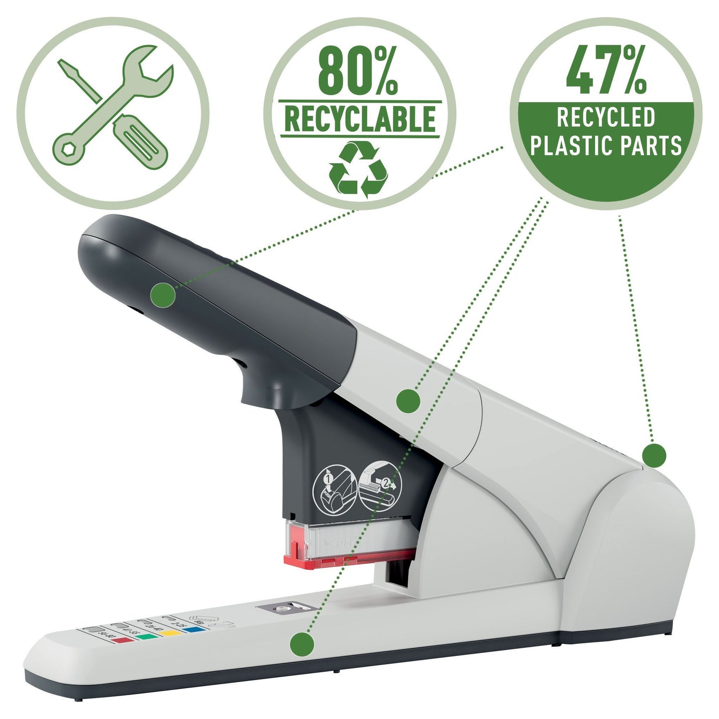 Leitz Heavy Duty Nietmachine 80 vel zilver, voor intensief gebruik - 7